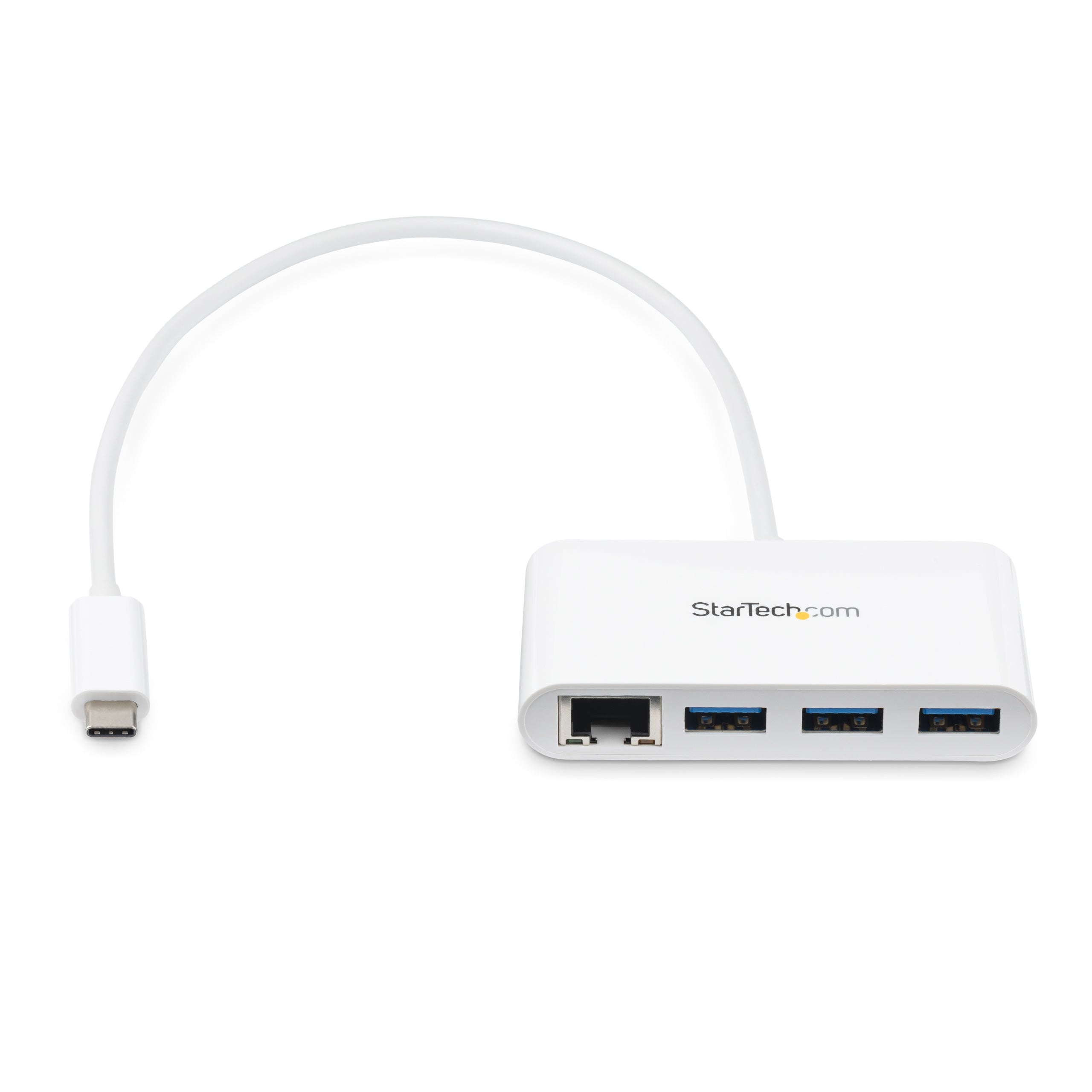 - USB 3.0-hubb - 5Gbps - vit StarTech.com HB30C3A1GEA 0065030866316|065030866316 Nätverkskort USB-C-hubb med 3 portar och