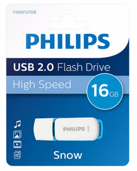 www.electricalstuff.se ElectricalStuff.se Philips FM16FD70B USB-sticka 16 GB USB Type-A 2.0 Blå, Vit Philips FM16FD70B/00