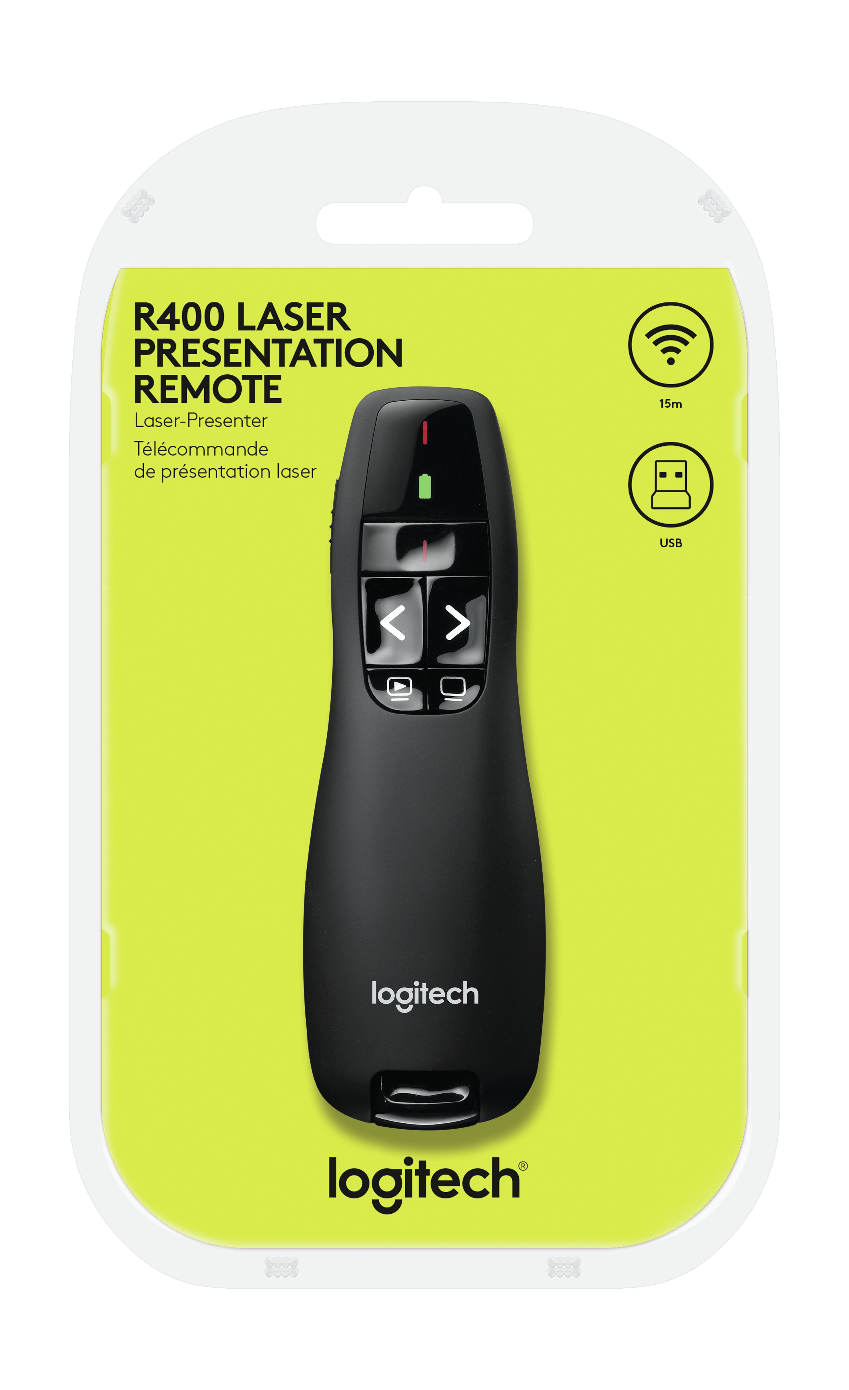 sentatörer RF Svart Logitech 910-001356 5099206018112|3610480106092|50992060181117 Trådlösa Presentatörer R400 www.electri