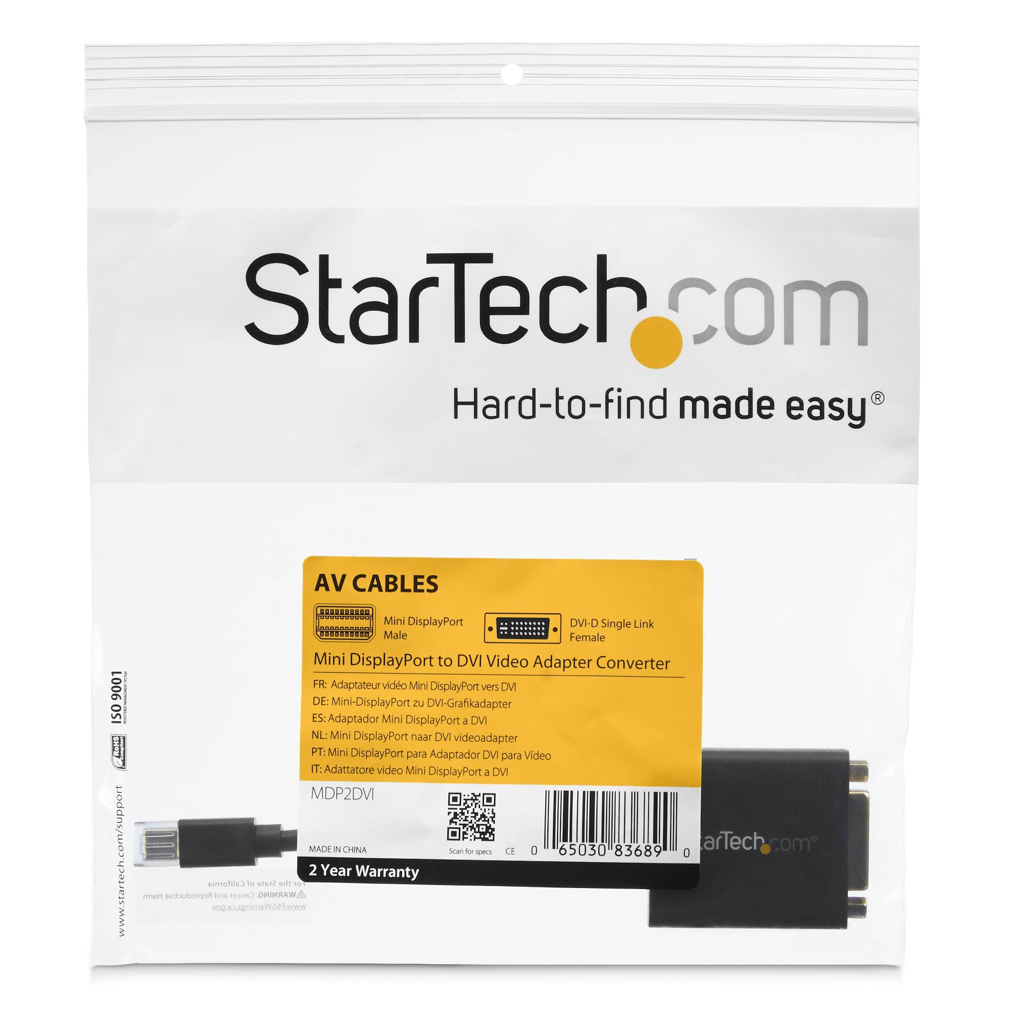 |778889473627 Videokabeladaptrar Mini DisplayPort till DVI-videoadapter www.electricalstuff.se ElectricalStuff.se StarTe