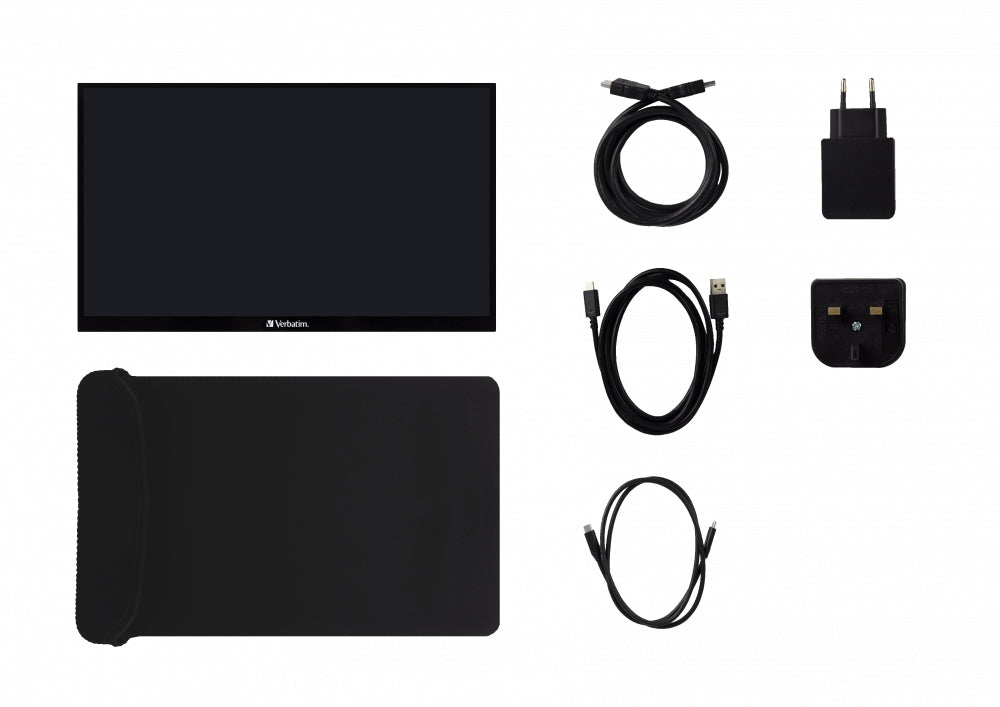 e Verbatim 49592 platta pc-skärmar 39,6 cm (15.6") 1920 x 1080 pixlar Full HD LCD Pekskärm Svart Verbatim 49592 0023942495