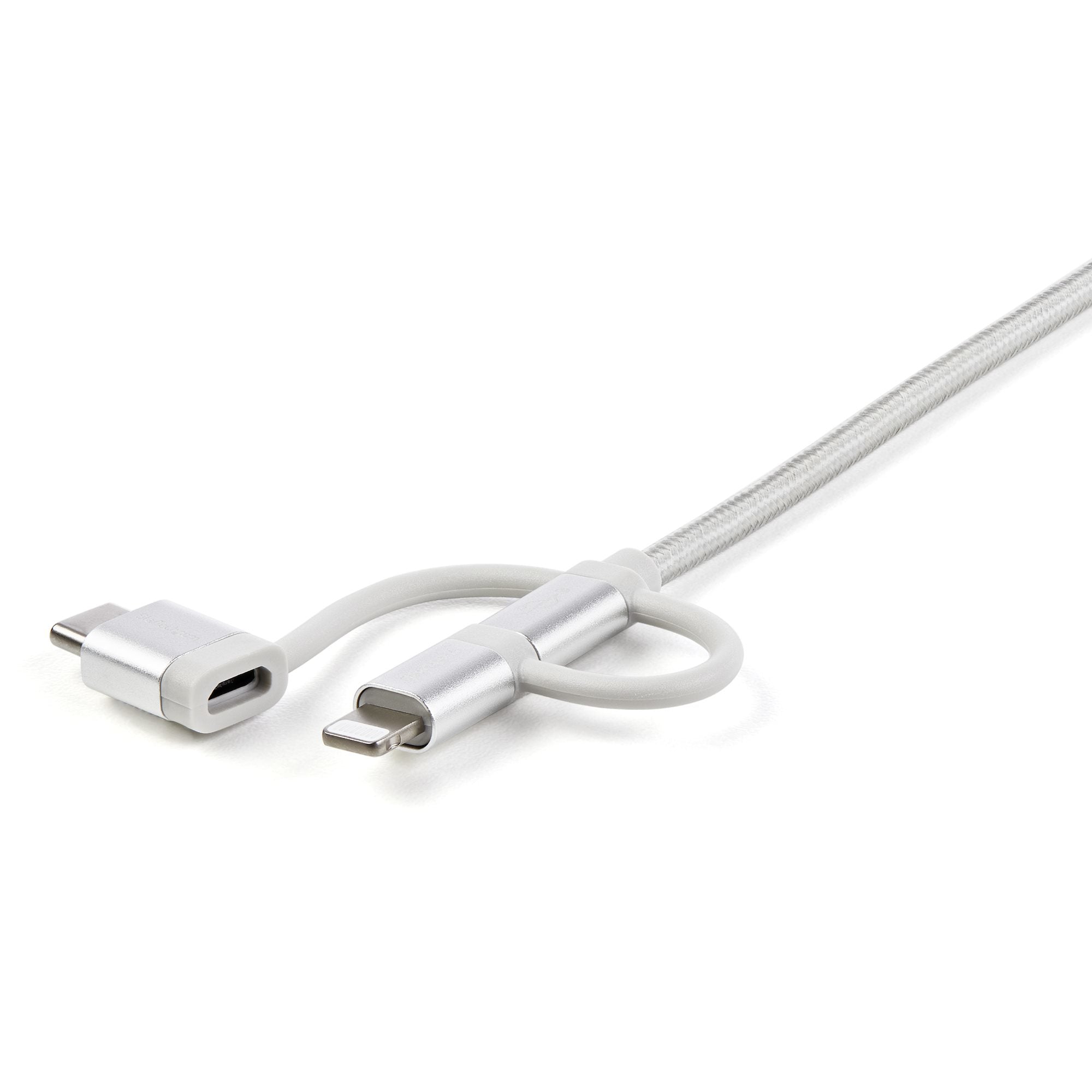 , Micro-B - flätad - 1 m www.electricalstuff.se ElectricalStuff.se StarTech.com USB-multi-laddningskabel - Lightning, USB-