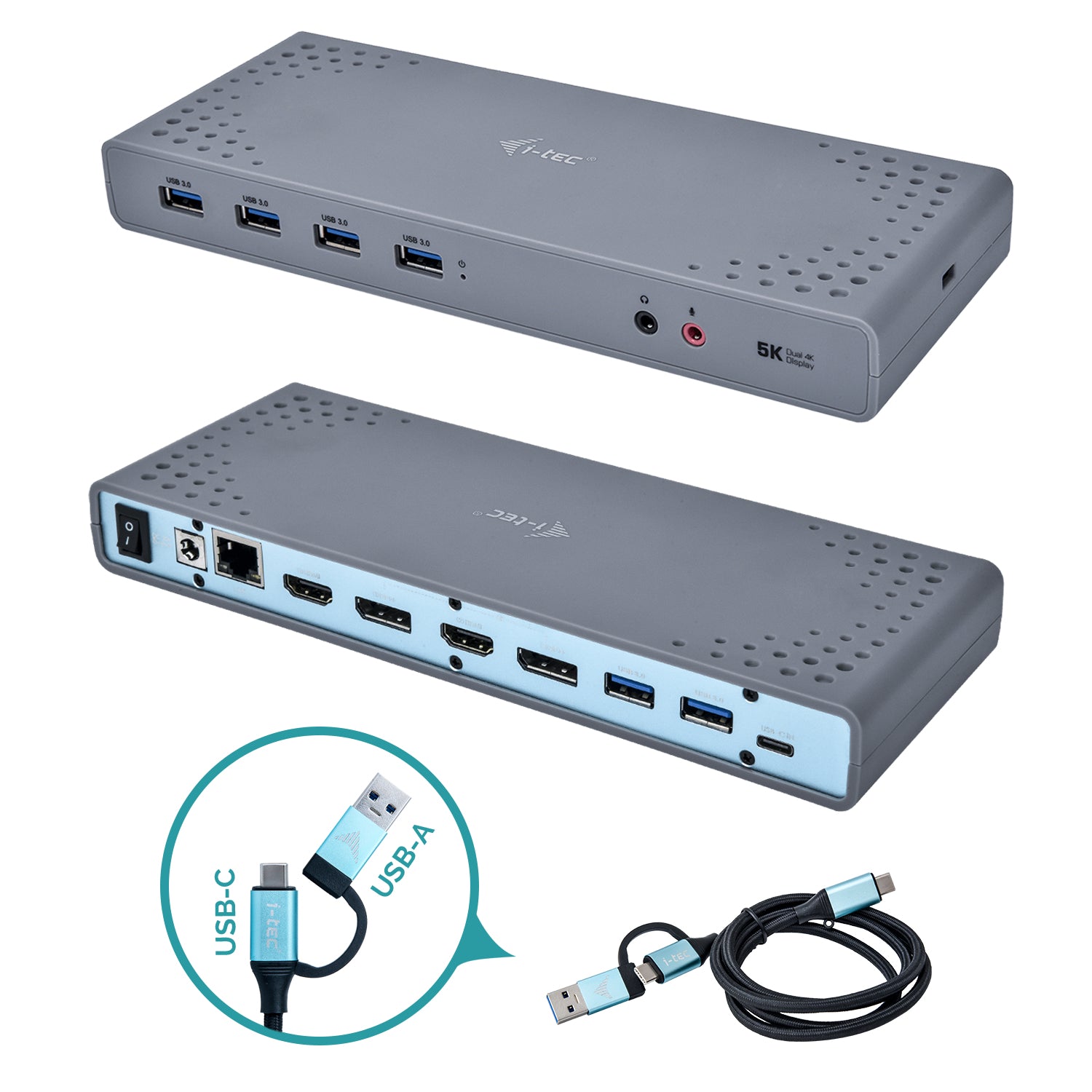 www.electricalstuff.se ElectricalStuff.se i-tec CADUAL4KDOCK dockningsstationer för bärbara datorer Kabel USB 3.2 Gen 1 (3