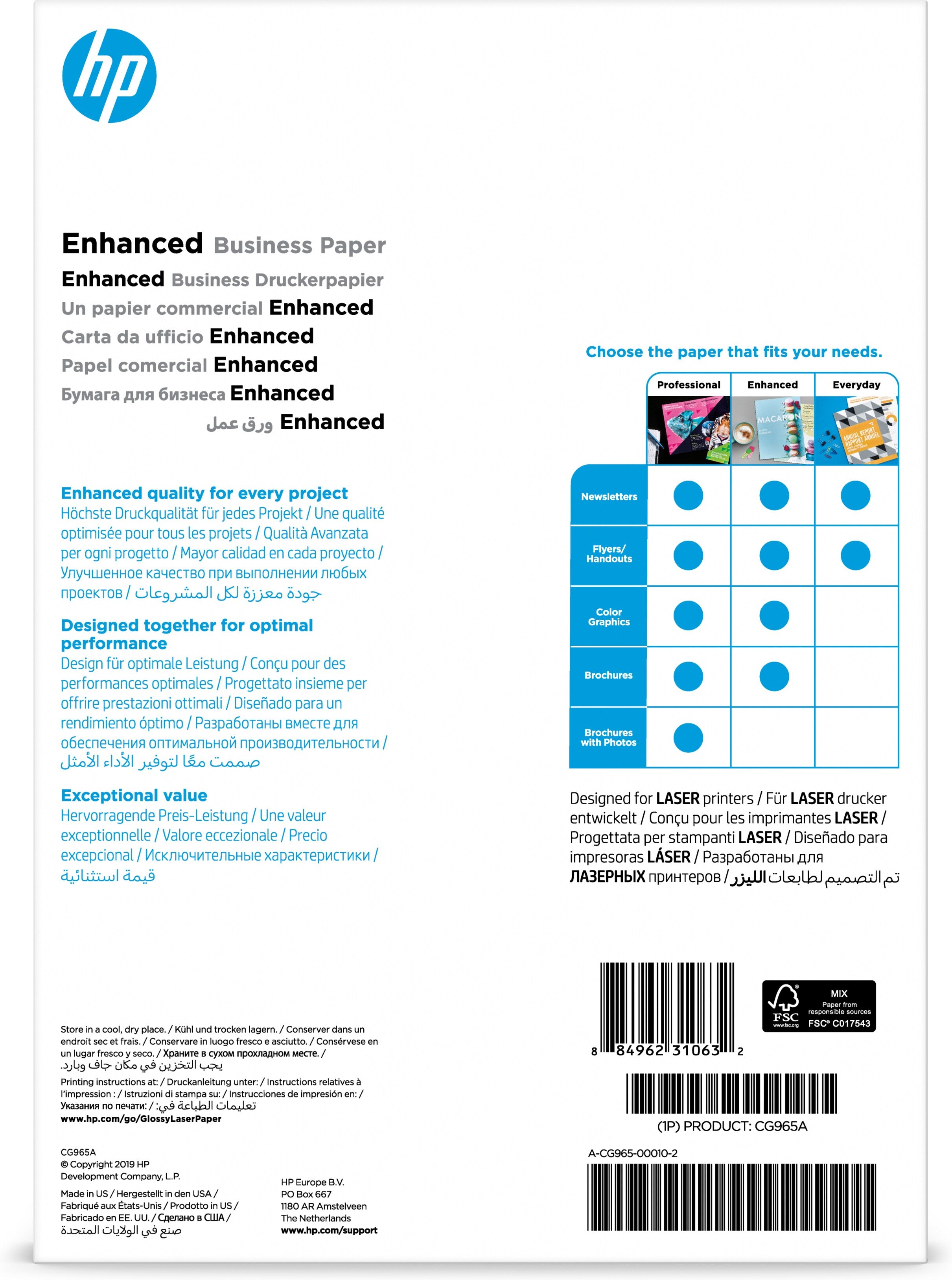 4/210 x 297 mm www.electricalstuff.se ElectricalStuff.se HP professionellt glättat laserpapper 150 gsm - 150 ark/A4/210 x
