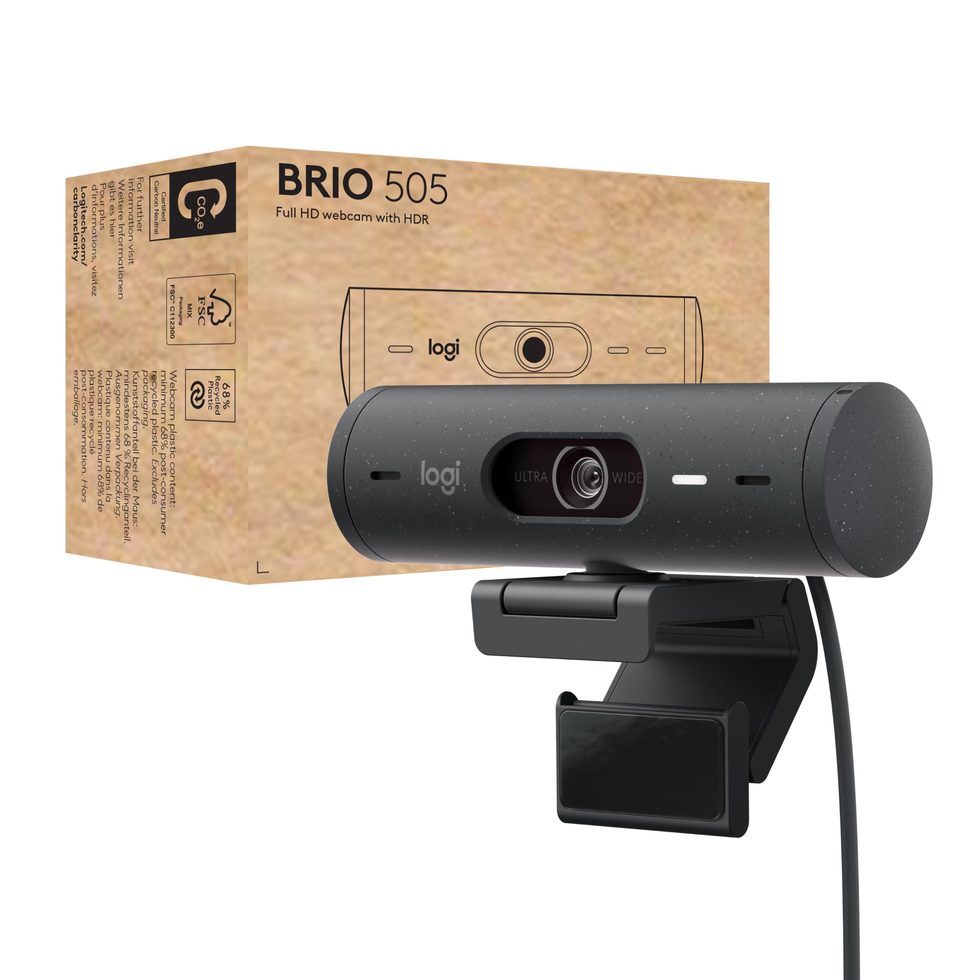 www.electricalstuff.se ElectricalStuff.se Logitech Brio 505 webbkameror 4 MP 1920 x 1080 pixlar USB Svart Logitech 960-001