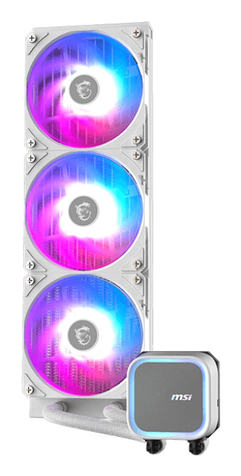 i-ett vätskekylare 12 cm Vit 1 styck MSI MAG CORELIQUID A13 360 WHITE 4711377276689 Kylsystem för Datorer MAG CORELIQUID A