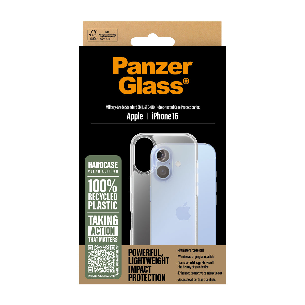 uff.se PanzerGlass PG HardCase TP iPhone 16 6.1Inch mobiltelefonfodral Omslag Transparent PanzerGlass 1287 5715685003103 M