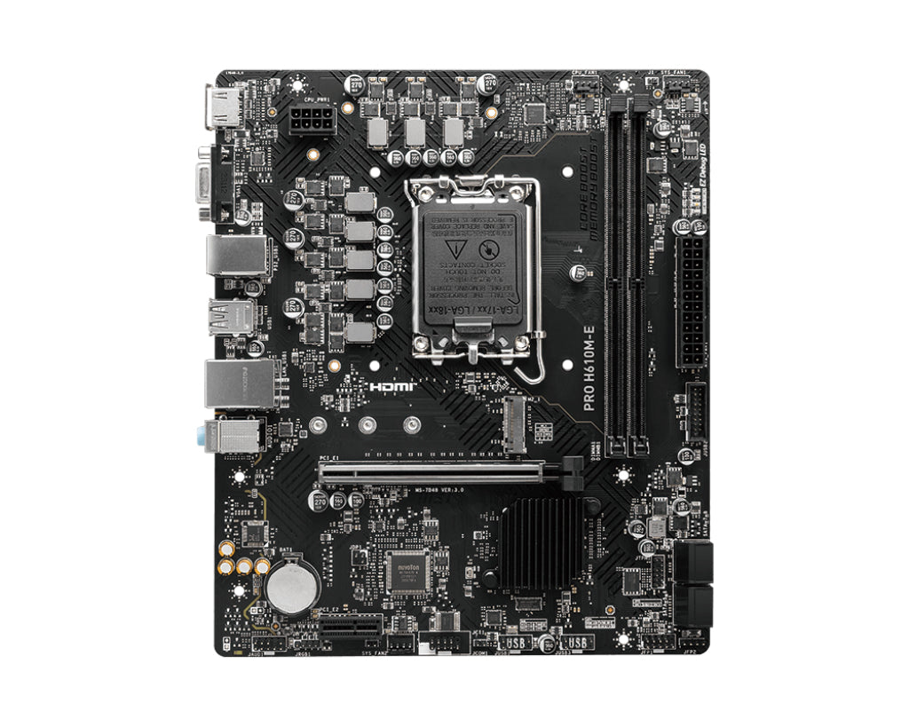 125147 Moderkort PRO H610M-E www.electricalstuff.se ElectricalStuff.se MSI PRO H610M-E moderkort Intel H610 LGA 1700 mic