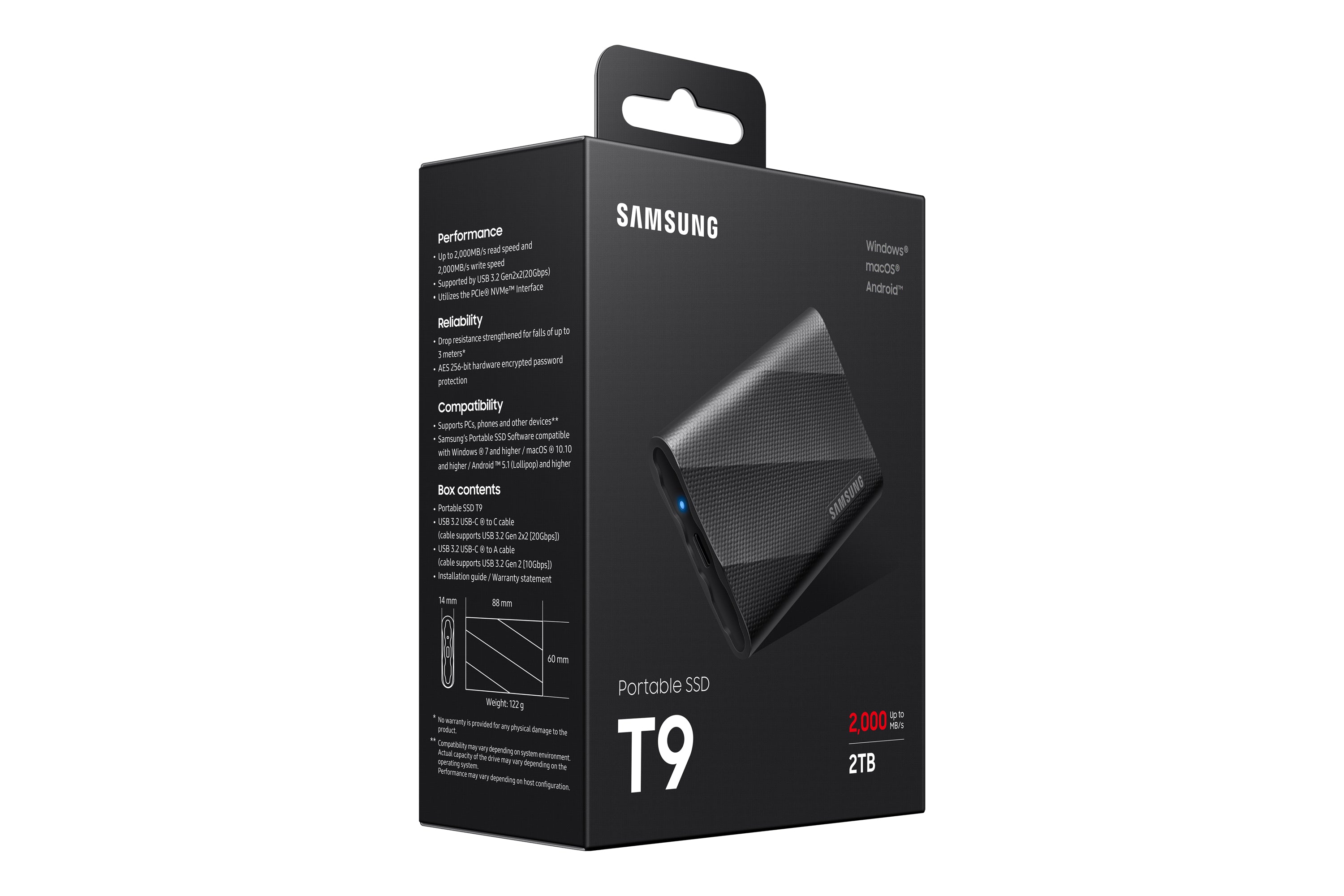 tricalStuff.se Samsung MU-PG2T0B 2 TB USB Type-C 3.2 Gen 2 (3.1 Gen 2) Svart Samsung MU-PG2T0B/EU 8806094914689 Externa SS