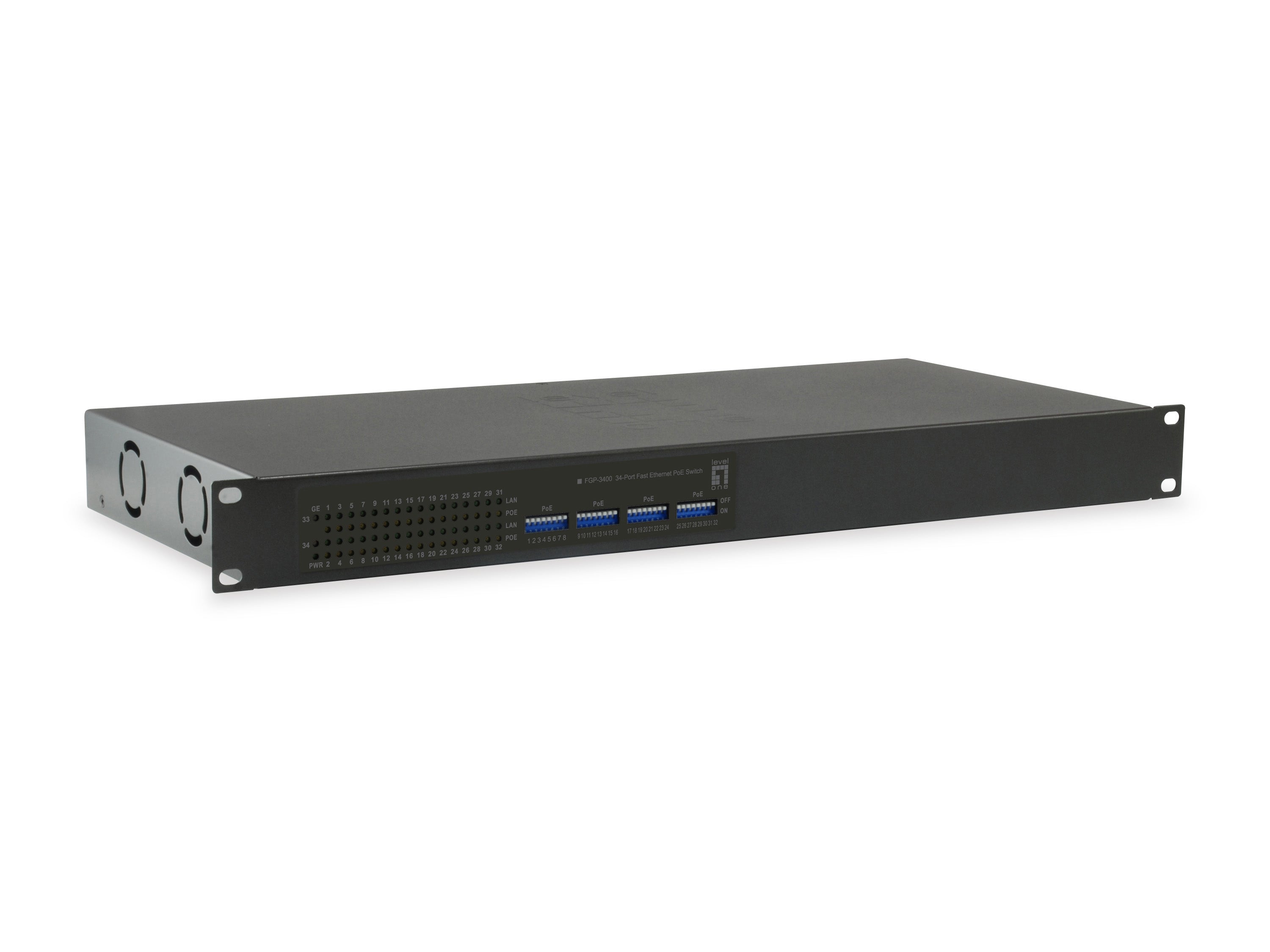 www.electricalstuff.se ElectricalStuff.se LevelOne FGP-3400W250 nätverksswitchar Ohanterad Fast Ethernet (10/100) Strömför