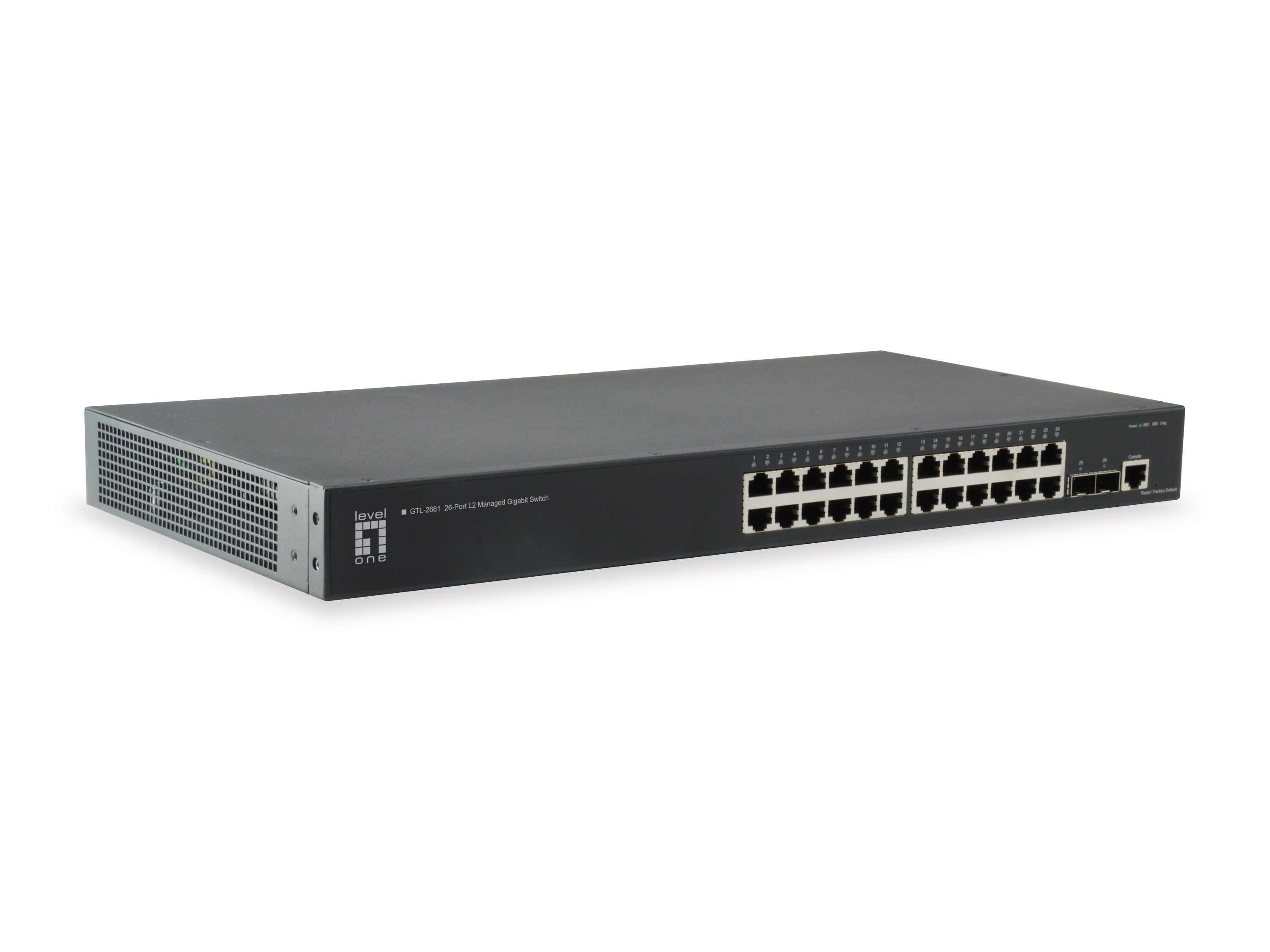 www.electricalstuff.se ElectricalStuff.se LevelOne GTL-2661 nätverksswitchar hanterad L2 Gigabit Ethernet (10/100/1000) Sv