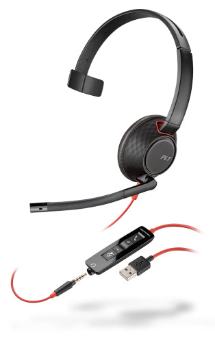 www.electricalstuff.se ElectricalStuff.se POLY Blackwire 5210 Headset Kabel Huvudband Samtal/musik USB Type-A Svart, Röd P