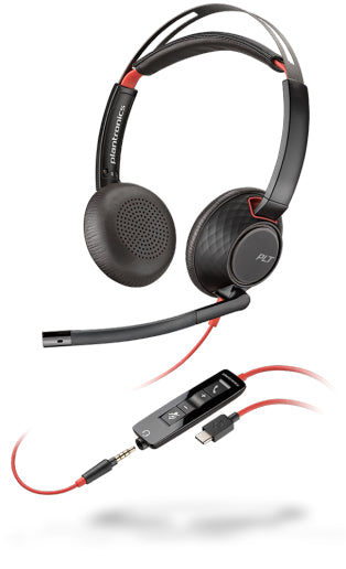 www.electricalstuff.se ElectricalStuff.se POLY Blackwire 5220 Headset Kabel Huvudband Samtal/musik USB Type-C Svart, Röd P