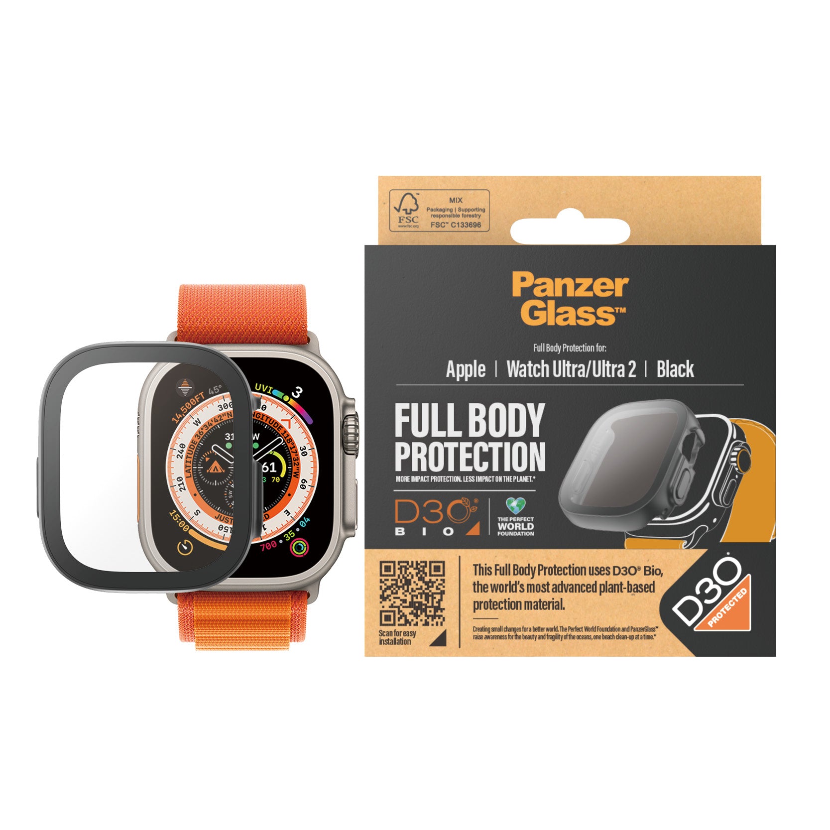 eftalat (PET) PanzerGlass 3691 5711724036910 Smarta Bärbara Tillbehör Apple Watch Full Body Case D30 www.electricalstuff.s