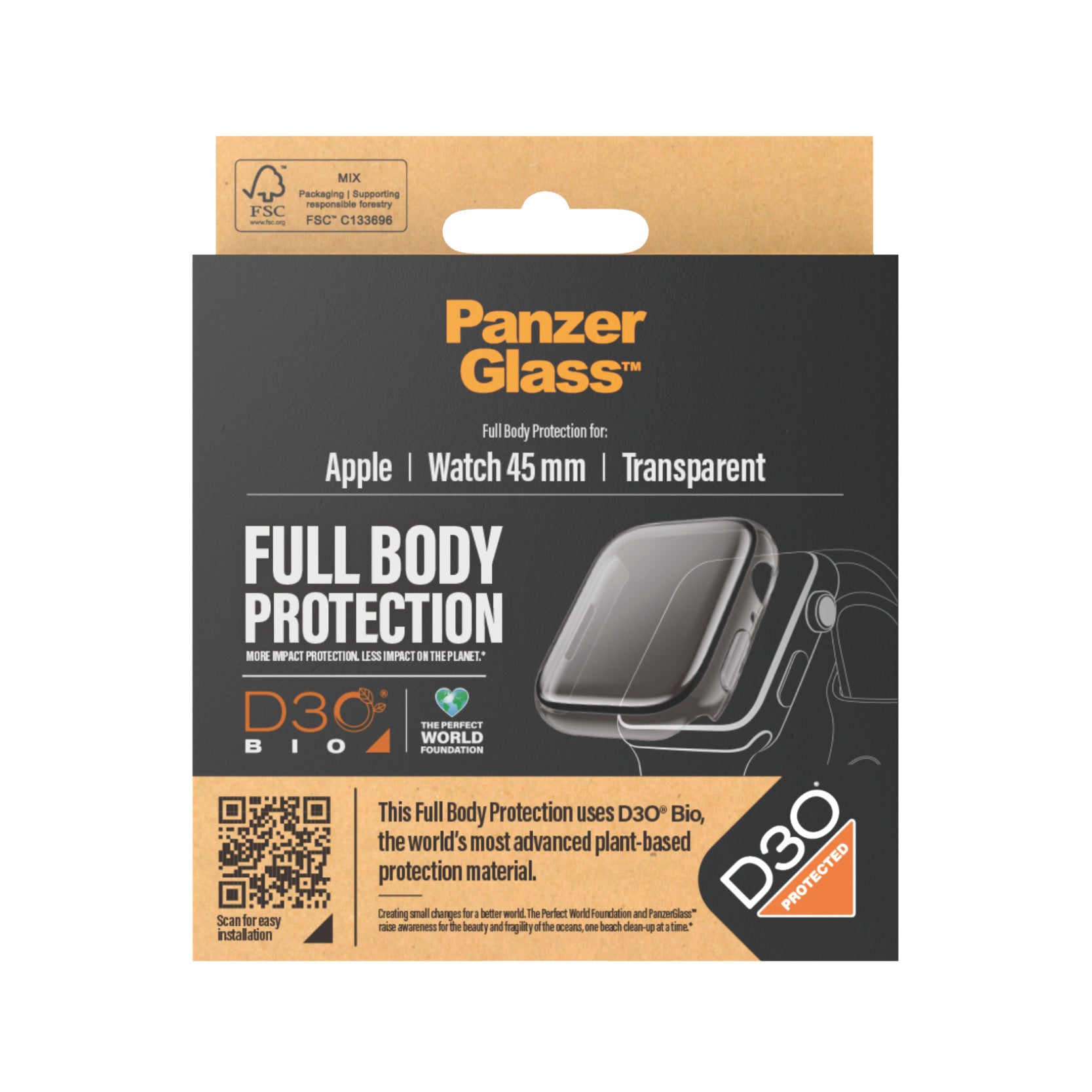 e ElectricalStuff.se PanzerGlass Apple Watch Full Body Case D30 Transparent Härdat glas, Polyetentereftalat (PET) PanzerGl