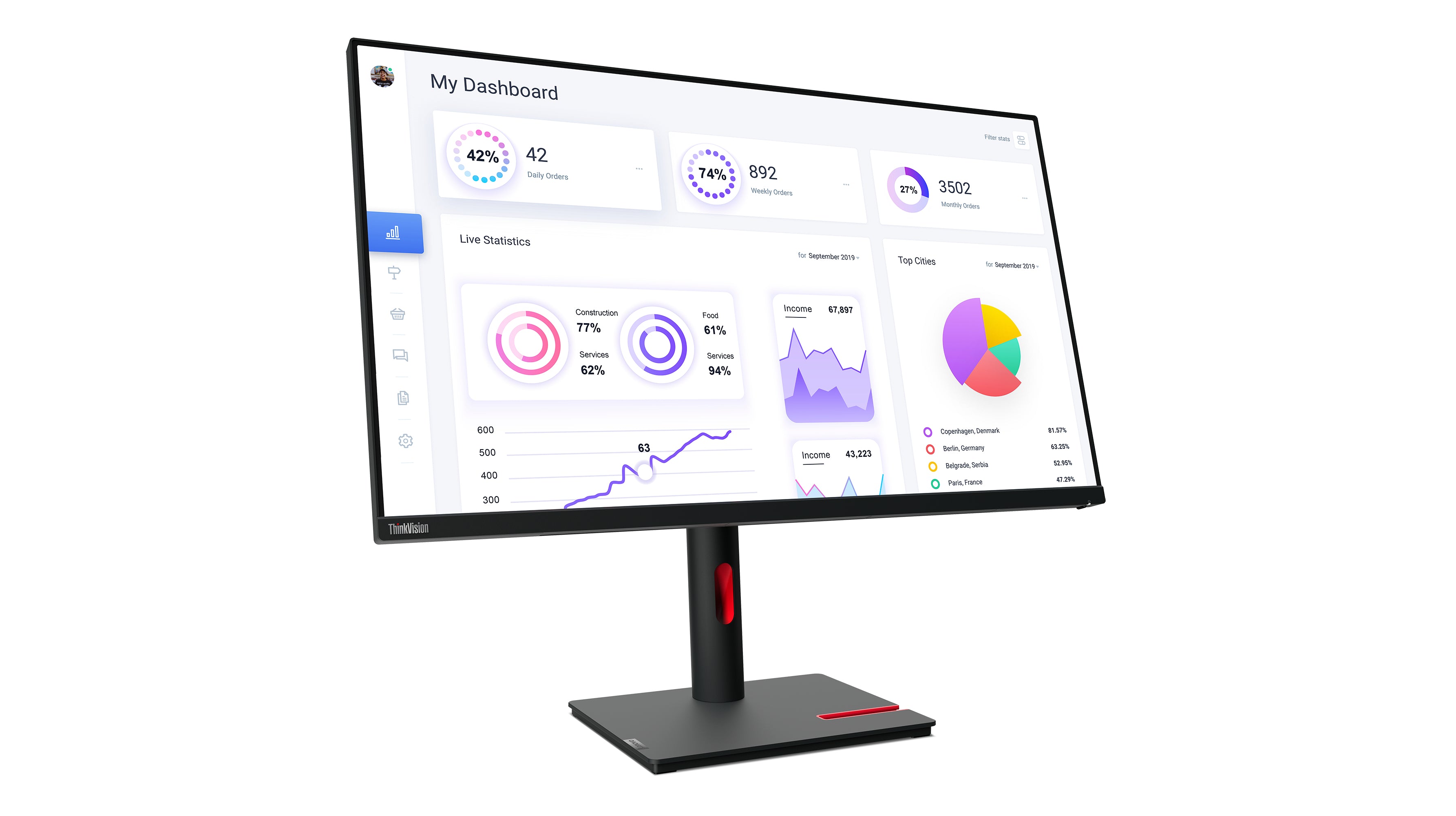 icalStuff.se Lenovo ThinkVision T32p-30 LED display 80 cm (31.5") 3840 x 2160 pixlar 4K Ultra HD Svart Lenovo 63D2GAT1EU 0
