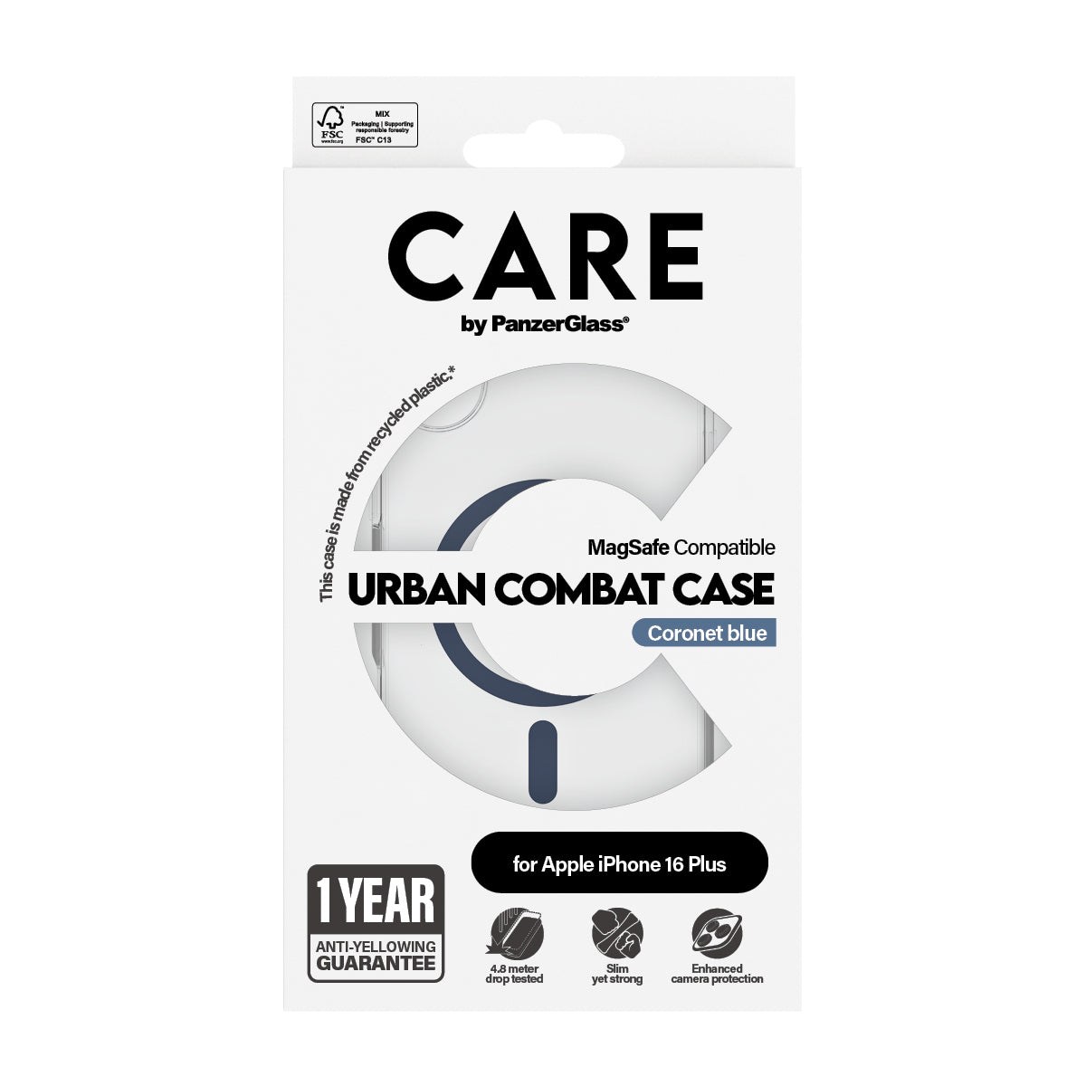 tricalStuff.se PanzerGlass CARE by PG Blue MagSafe iPhone16 6.7 mobiltelefonfodral Omslag Transparent PanzerGlass 1367 571