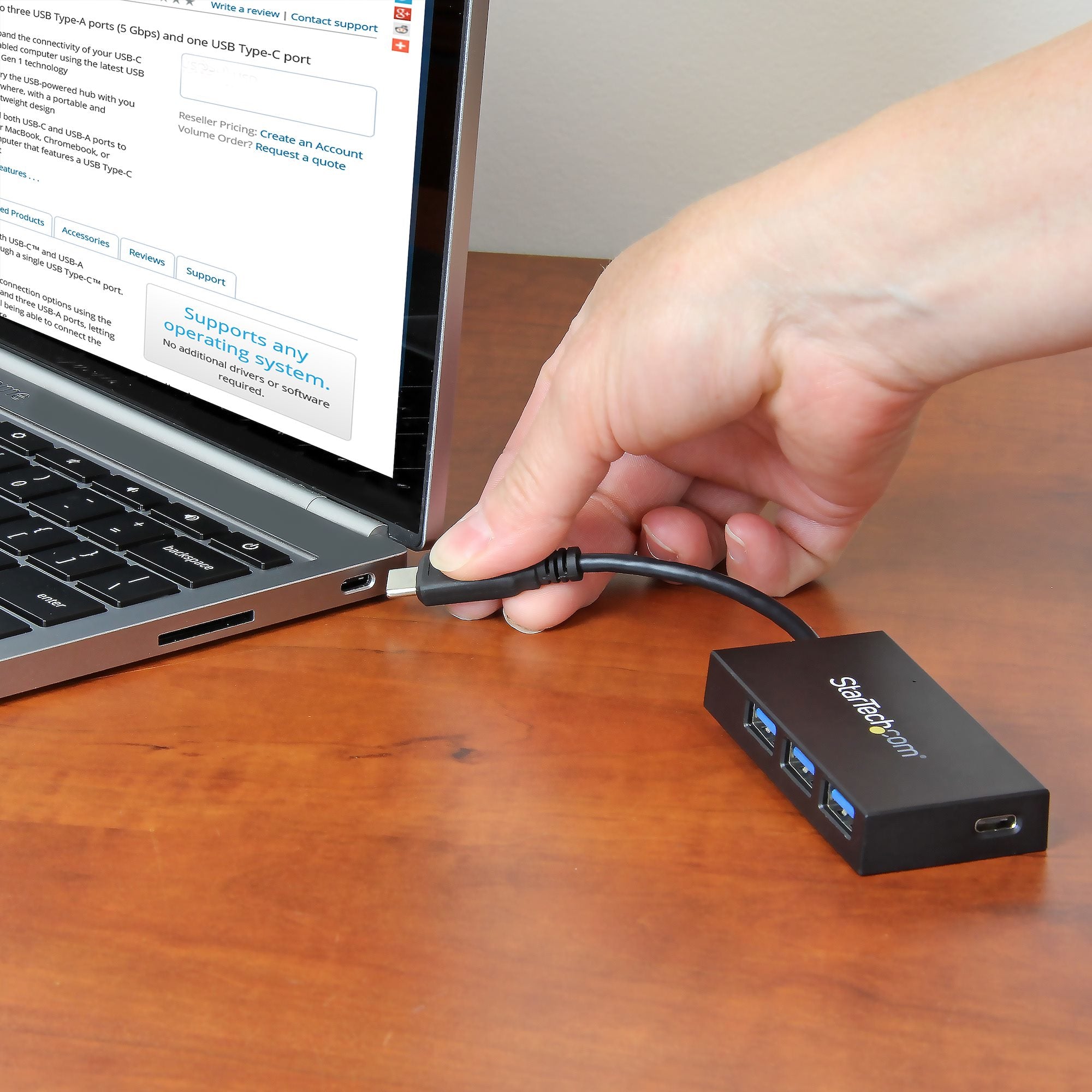 USB-C och 3x USB-A - USB 3.0-hubb - 5Gbps StarTech.com HB30C3A1CFB 0065030862677|065030862677 Gränssnittshubbar USB-C-hubb