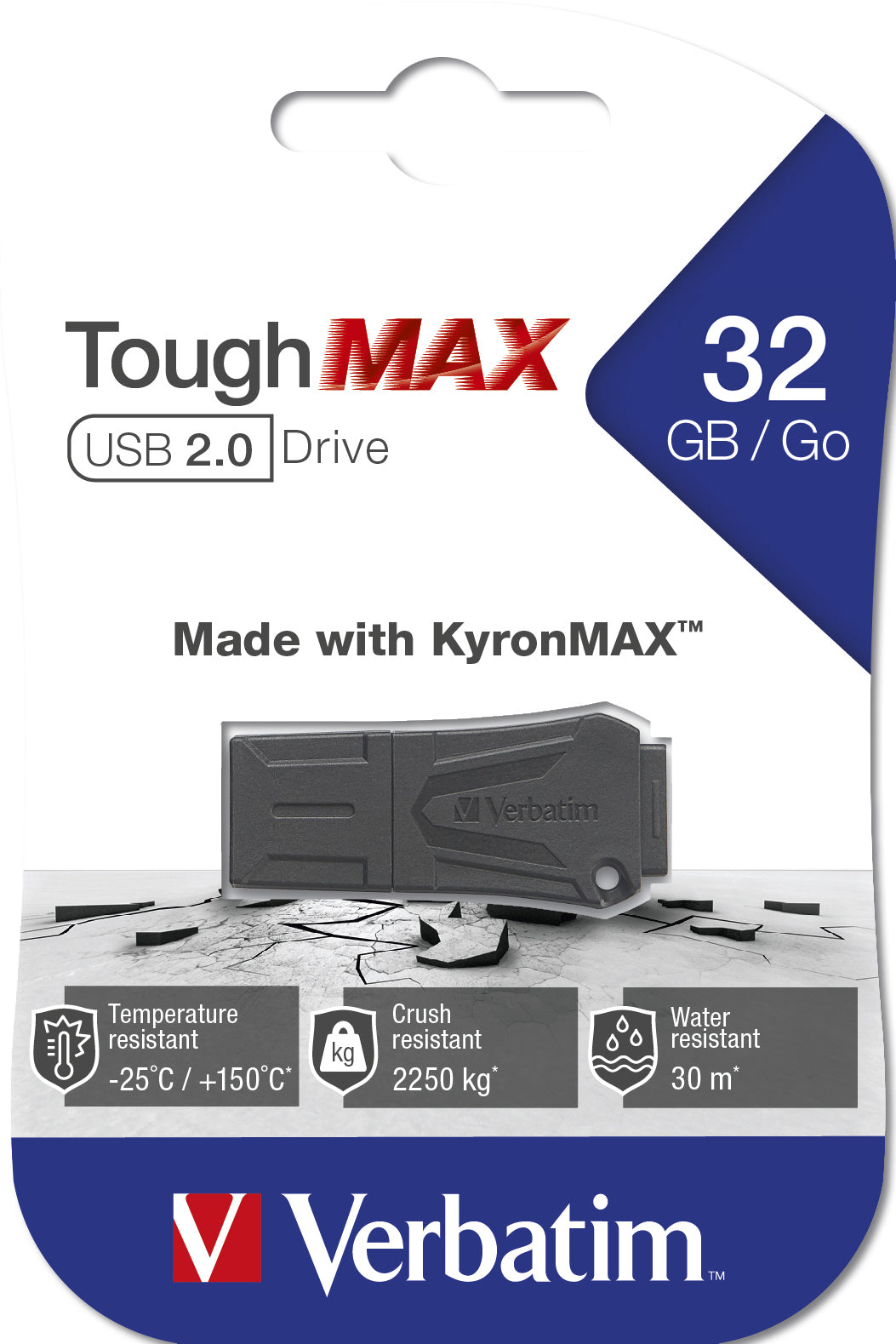 Verbatim ToughMAX USB-sticka 32 GB USB Type-A 2.0 Svart Verbatim 49331 0023942493310|023942493310 USB-Sticka ToughMAX www