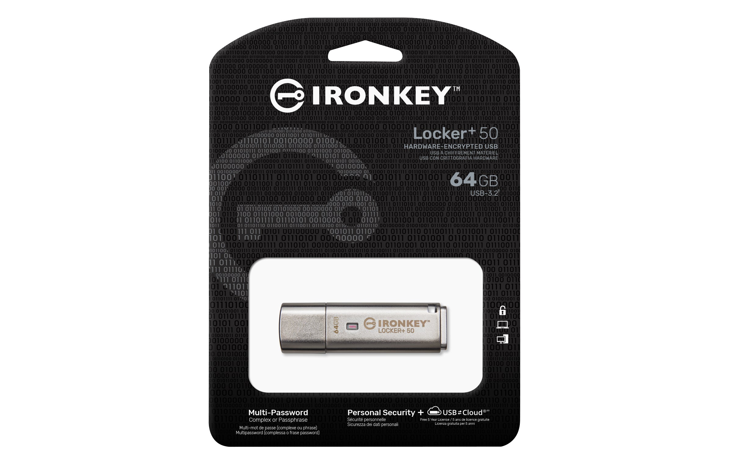 IKLP50/64GB 0740617329360|740617329360 USB-Sticka IronKey Locker+ 50 www.electricalstuff.se ElectricalStuff.se Kingston
