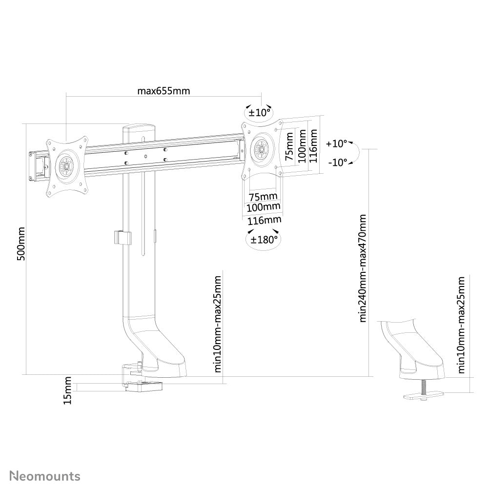 e ElectricalStuff.se Neomounts FPMA-D860DBLACK fäste och ställ till bildskärm 68,6 cm (27") Bord Svart Neomounts FPMA-D860
