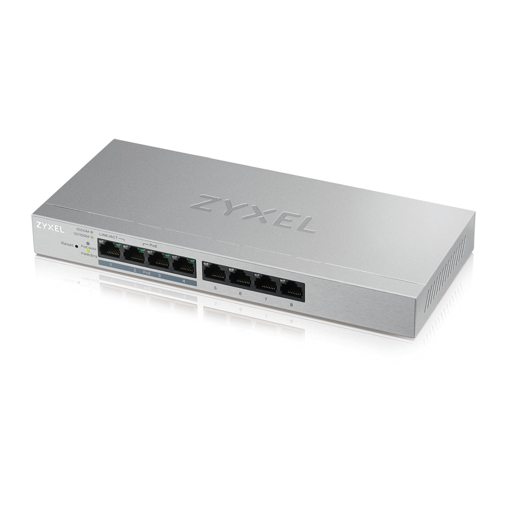 www.electricalstuff.se ElectricalStuff.se Zyxel GS1200-8HP v2 hanterad Gigabit Ethernet (10/100/1000) Strömförsörjning via