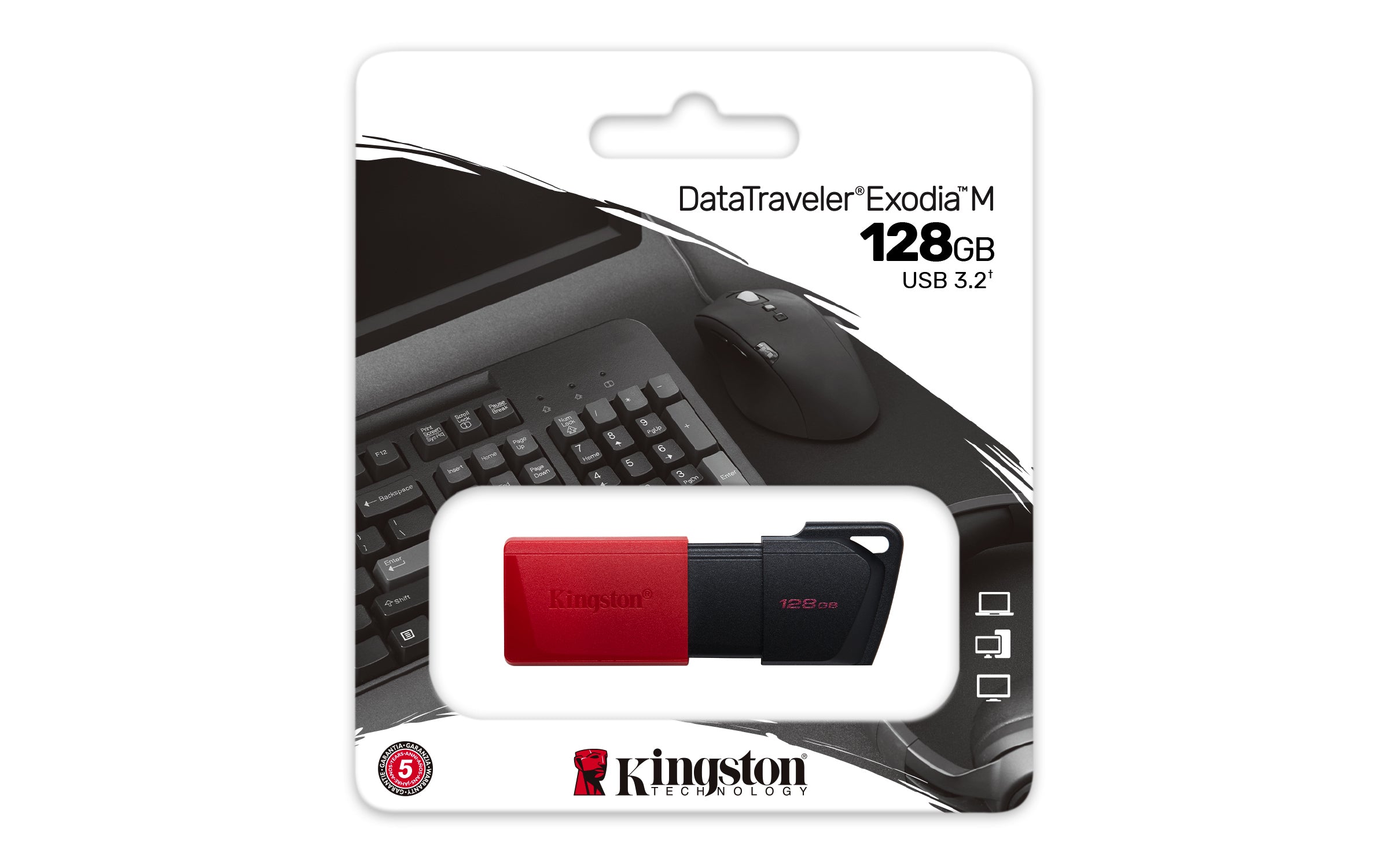 art, Röd Kingston Technology DTXM/128GB 0740617326376|740617326376 USB-Sticka DataTraveler Exodia M www.electricalstuff.se