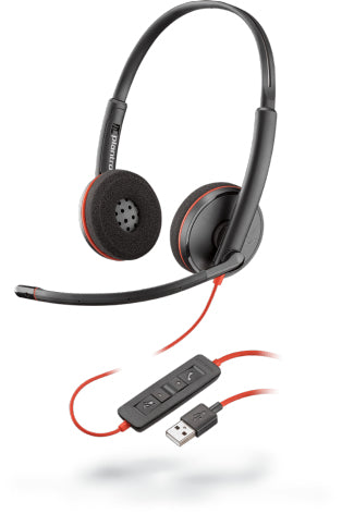 www.electricalstuff.se ElectricalStuff.se POLY Blackwire C3220 Headset Kabel Huvudband Samtal/musik USB Type-A Svart, Röd