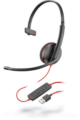 www.electricalstuff.se ElectricalStuff.se POLY Blackwire C3210 Headset Kabel Huvudband Samtal/musik USB Type-A Svart, Röd