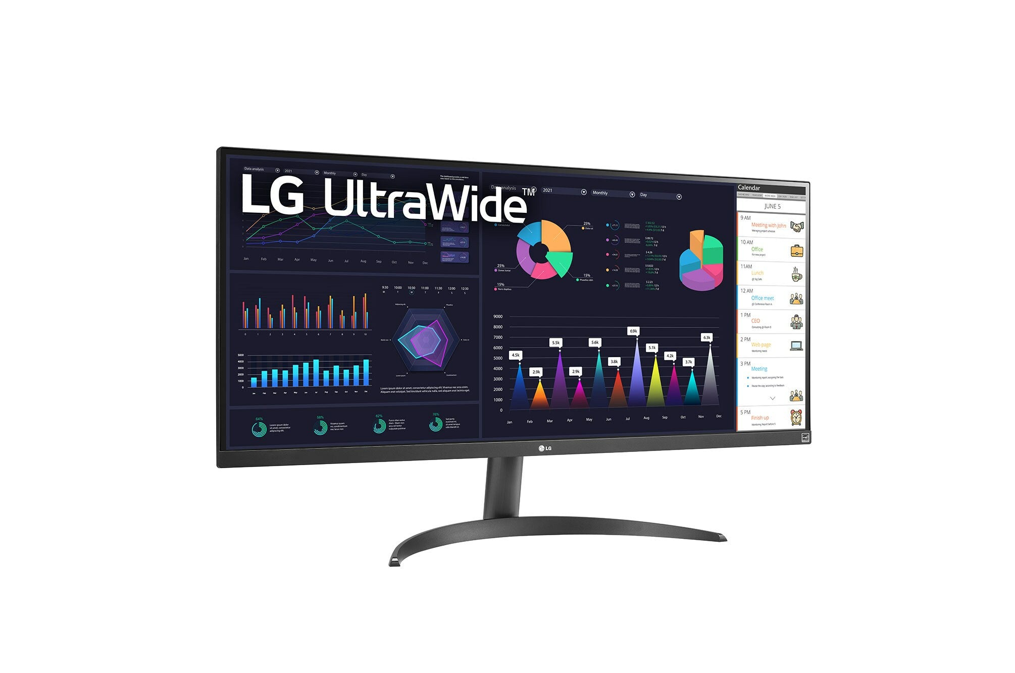 skärmar 86,4 cm (34") 2560 x 1080 pixlar UltraWide Full HD LED Svart LG 34WQ500-B Platta Pc-Skärmar 34WQ500-B www.electri
