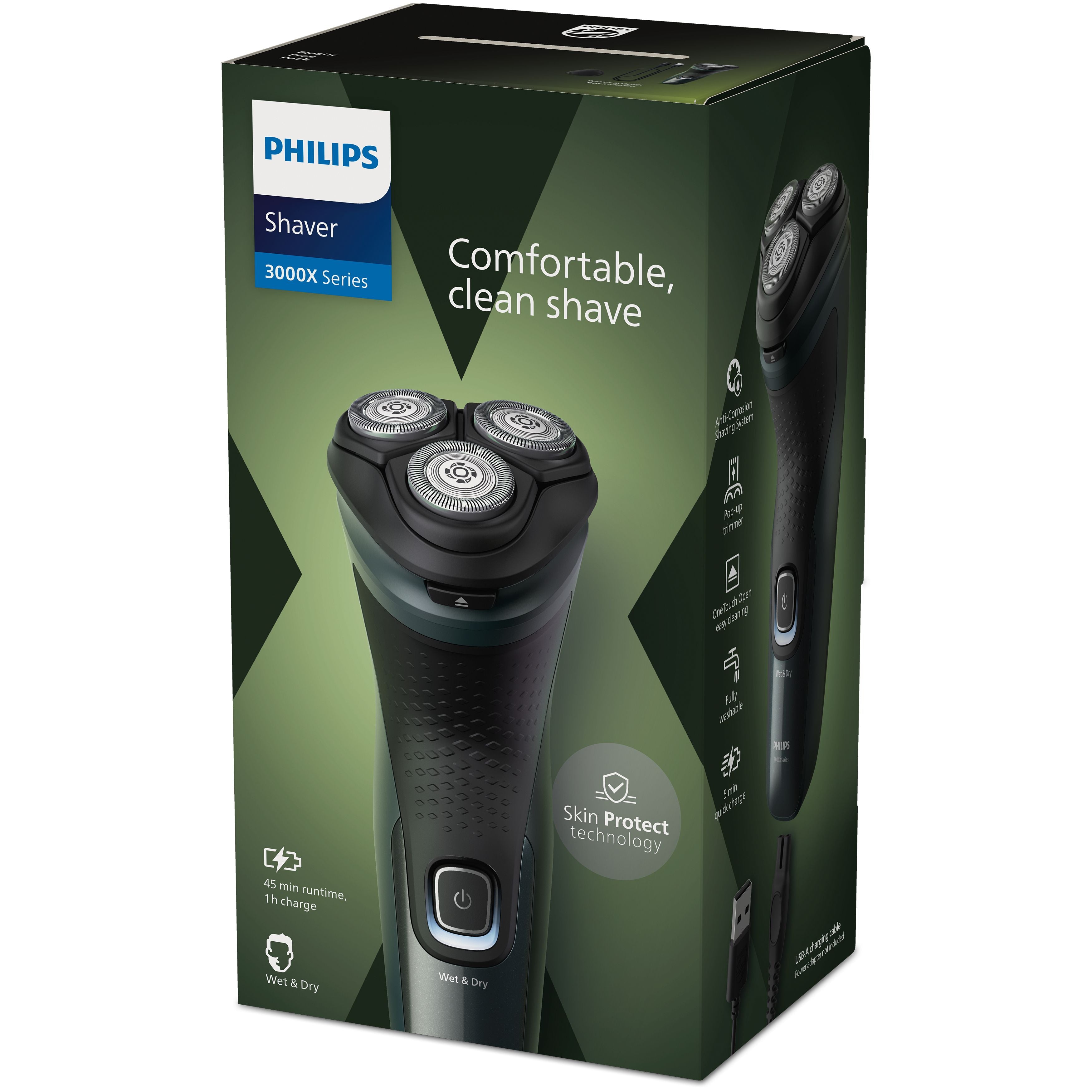 ng Philips X3052/00 8720689018937 Rakapparater För Män Shaver 3000X Series X3052/00 Elektrisk rakapparat för våt- och torr