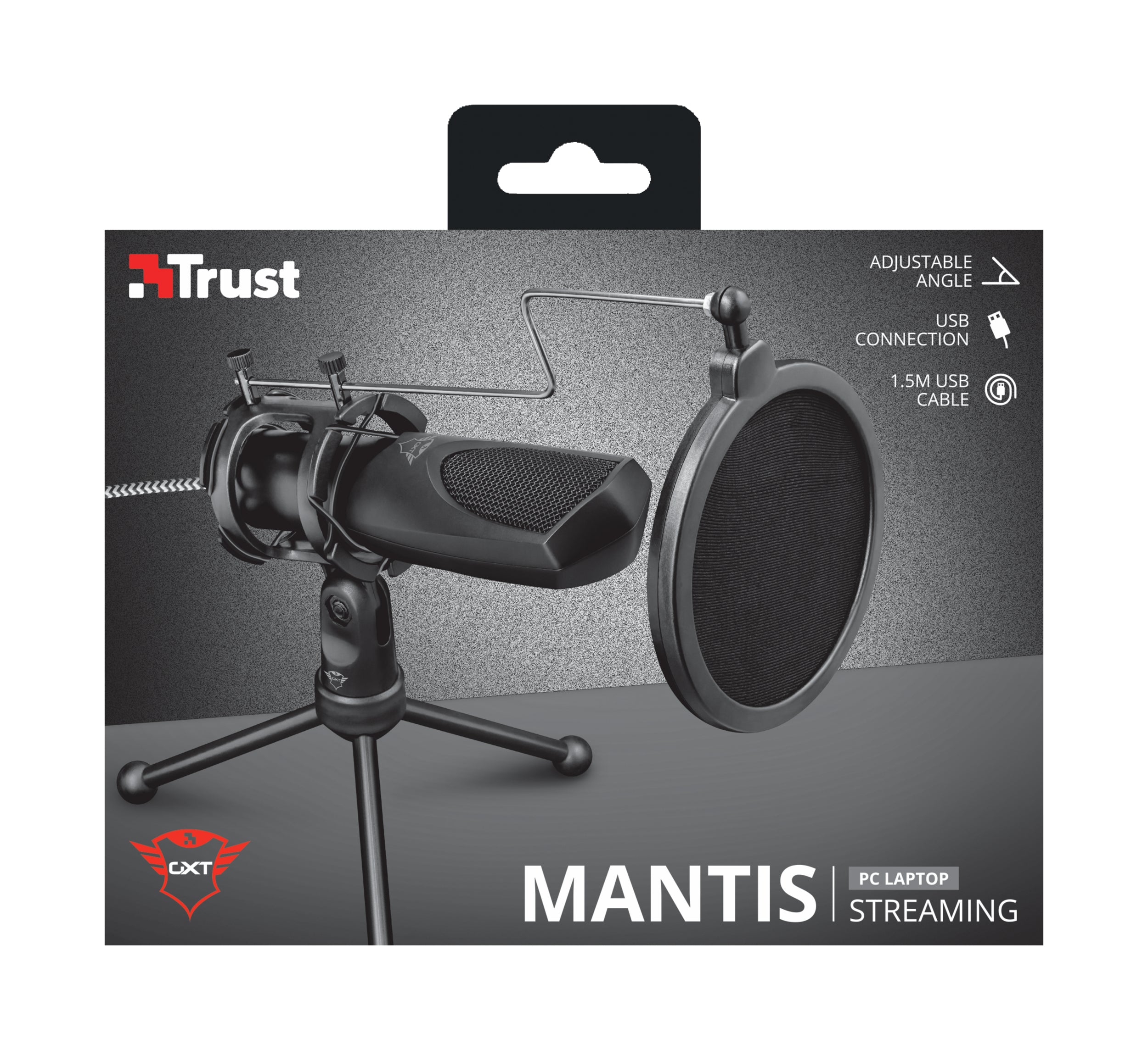 XT 232 Mantis Svart Mikrofon till PC Trust 22656 8713439226560 Mikrofoner GXT 232 Mantis www.electricalstuff.se Electrical
