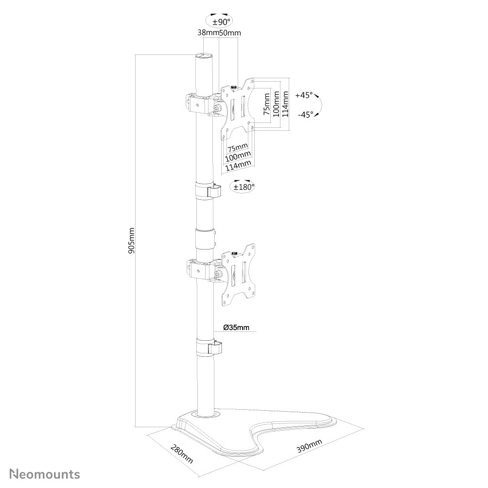 ElectricalStuff.se Neomounts FPMA-D550DDVBLACK fäste och ställ till bildskärm 81,3 cm (32") Bord Svart Neomounts FPMA-D550