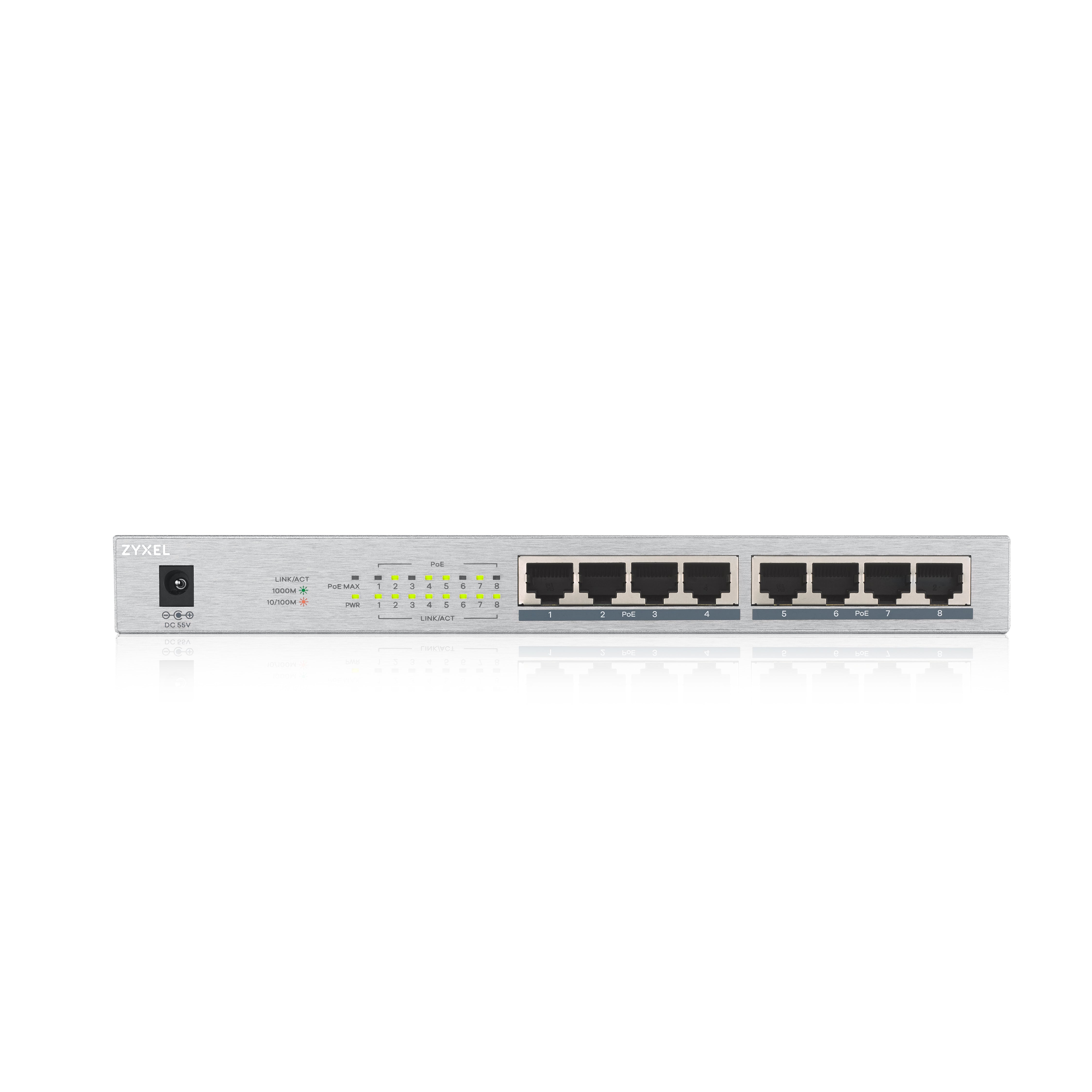 f.se Zyxel GS1008HP Ohanterad Gigabit Ethernet (10/100/1000) Strömförsörjning via Ethernet (PoE) stöd Grå Zyxel GS1008HP-E