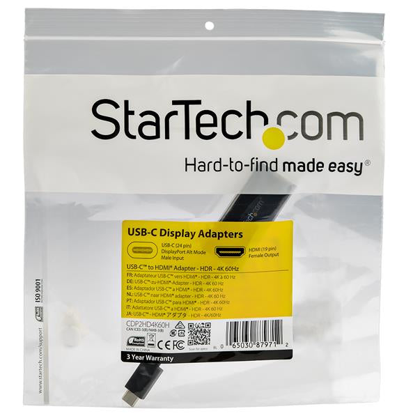 9712 USB-Grafikadaptrar USB-C till HDMI-adapter med HDR - 4K 60 Hz - Svart www.electricalstuff.se ElectricalStuff.se Sta