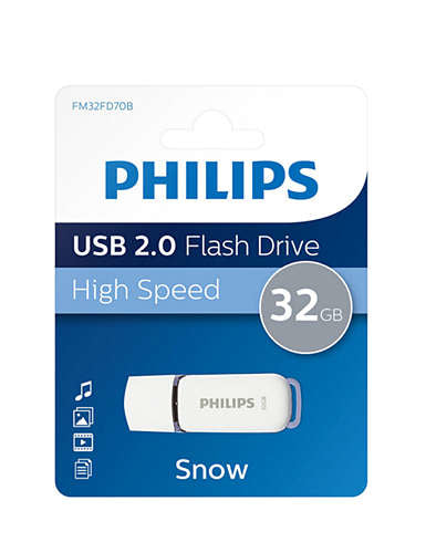 0B USB-sticka 32 GB USB Type-A 2.0 Vit Philips FM32FD70B/00 8719274667971 USB-Sticka FM32FD70B www.electricalstuff.se Elec