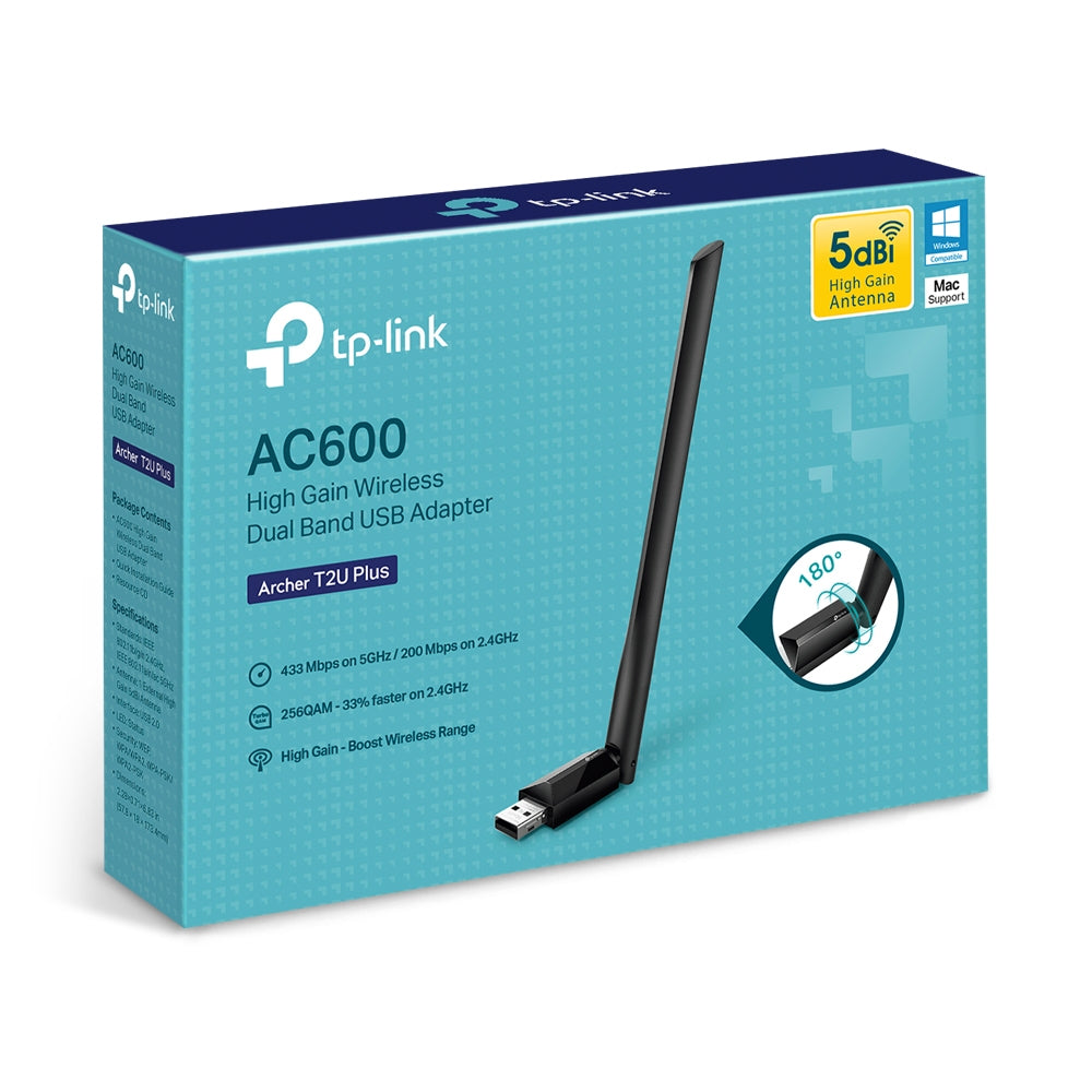 Archer T2U Plus Intern WLAN 600 Mbit/s TP-Link ARCHER T2U PLUS 6935364099862 Nätverkskort Archer T2U Plus www.electricals