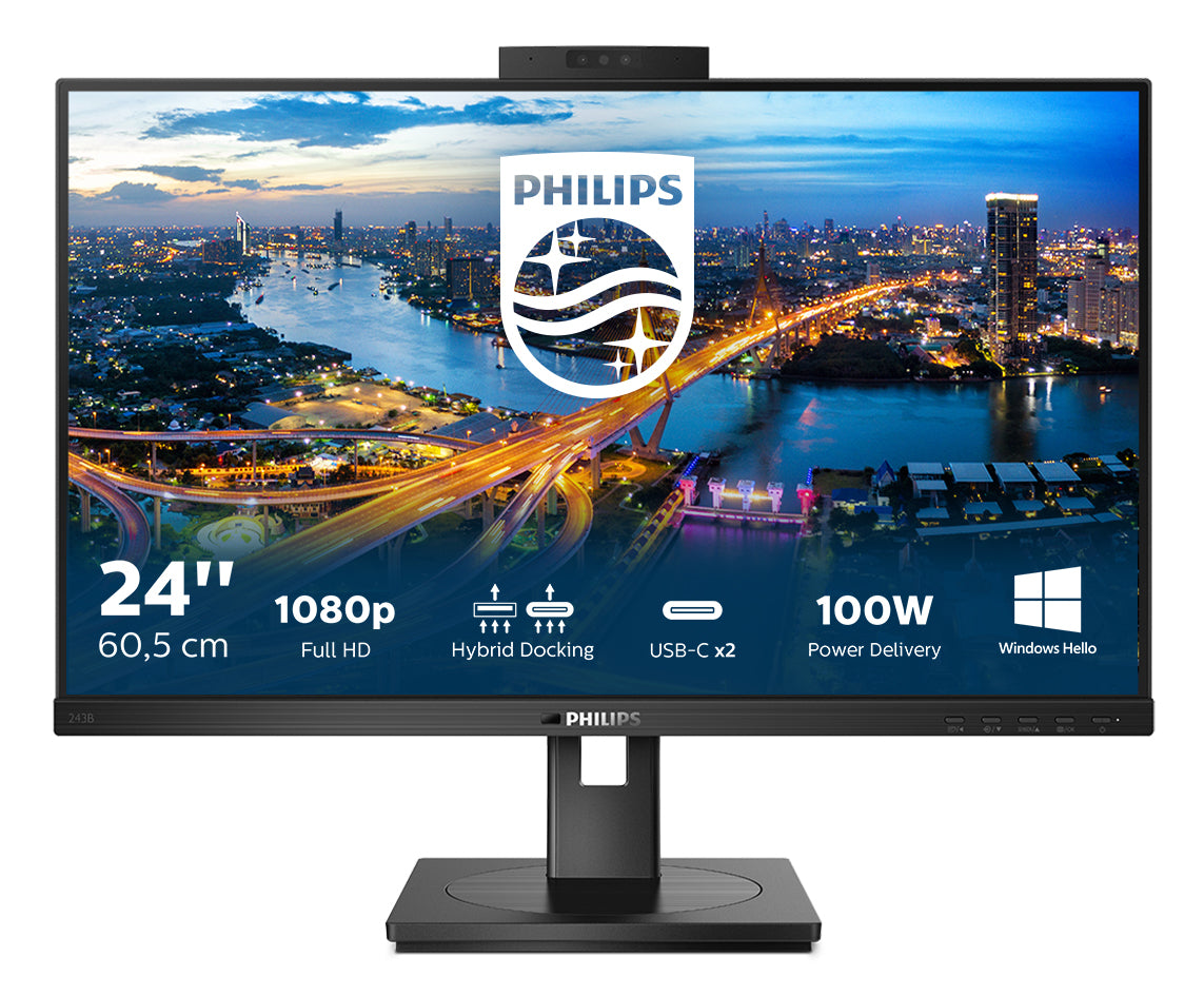 Full HD LCD Svart Philips 243B1JH/00 8712581771096 Platta Pc-Skärmar B Line 243B1JH/00 www.electricalstuff.se ElectricalStu