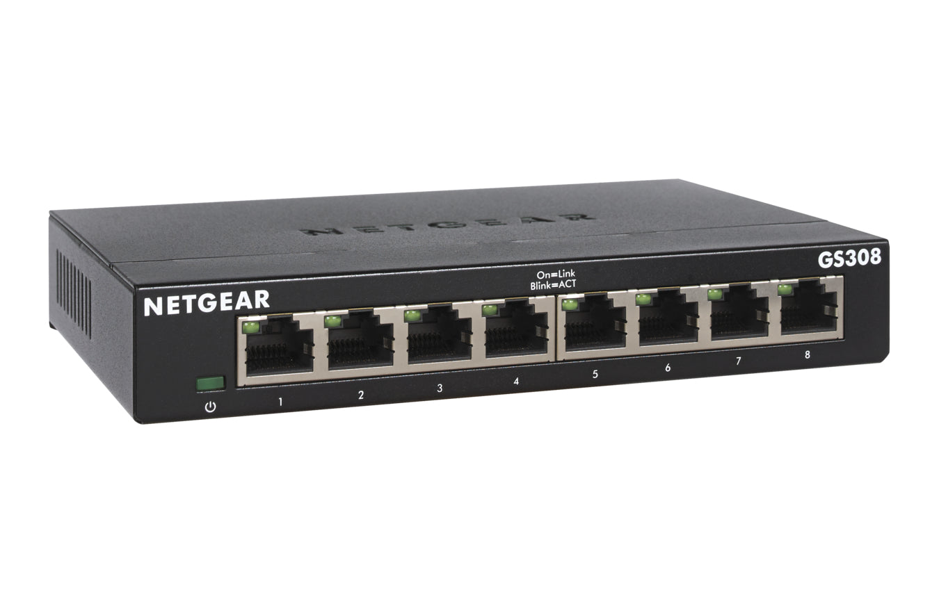 0) Svart NETGEAR GS308-300PES 0606449140149|606449140149 Nätverksswitchar GS308-300PES www.electricalstuff.se ElectricalSt