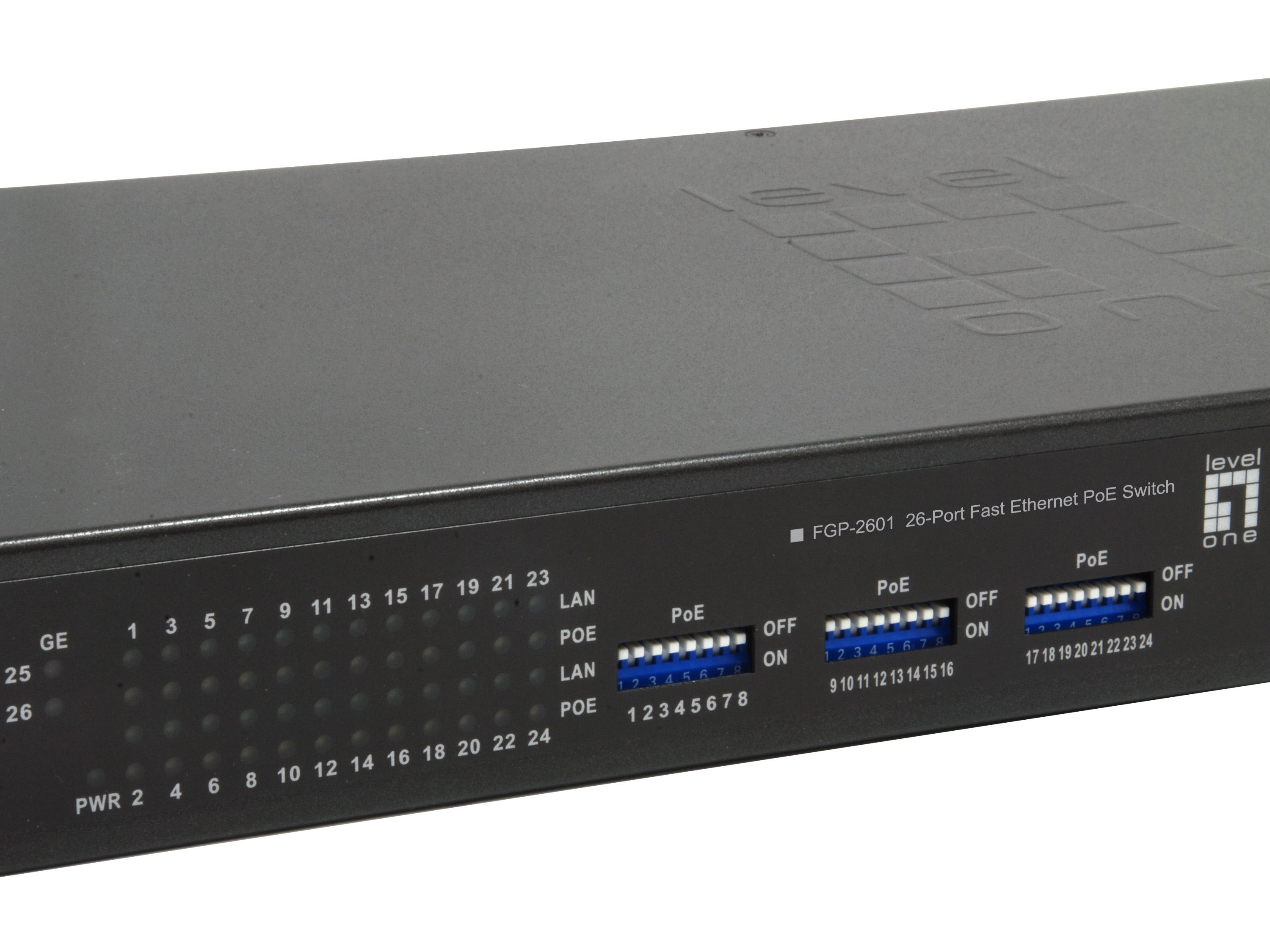 via Ethernet (PoE) stöd Svart LevelOne FGP-2601W150 4015867202791 Nätverksswitchar FGP-2601W150 www.electricalstuff.se Ele