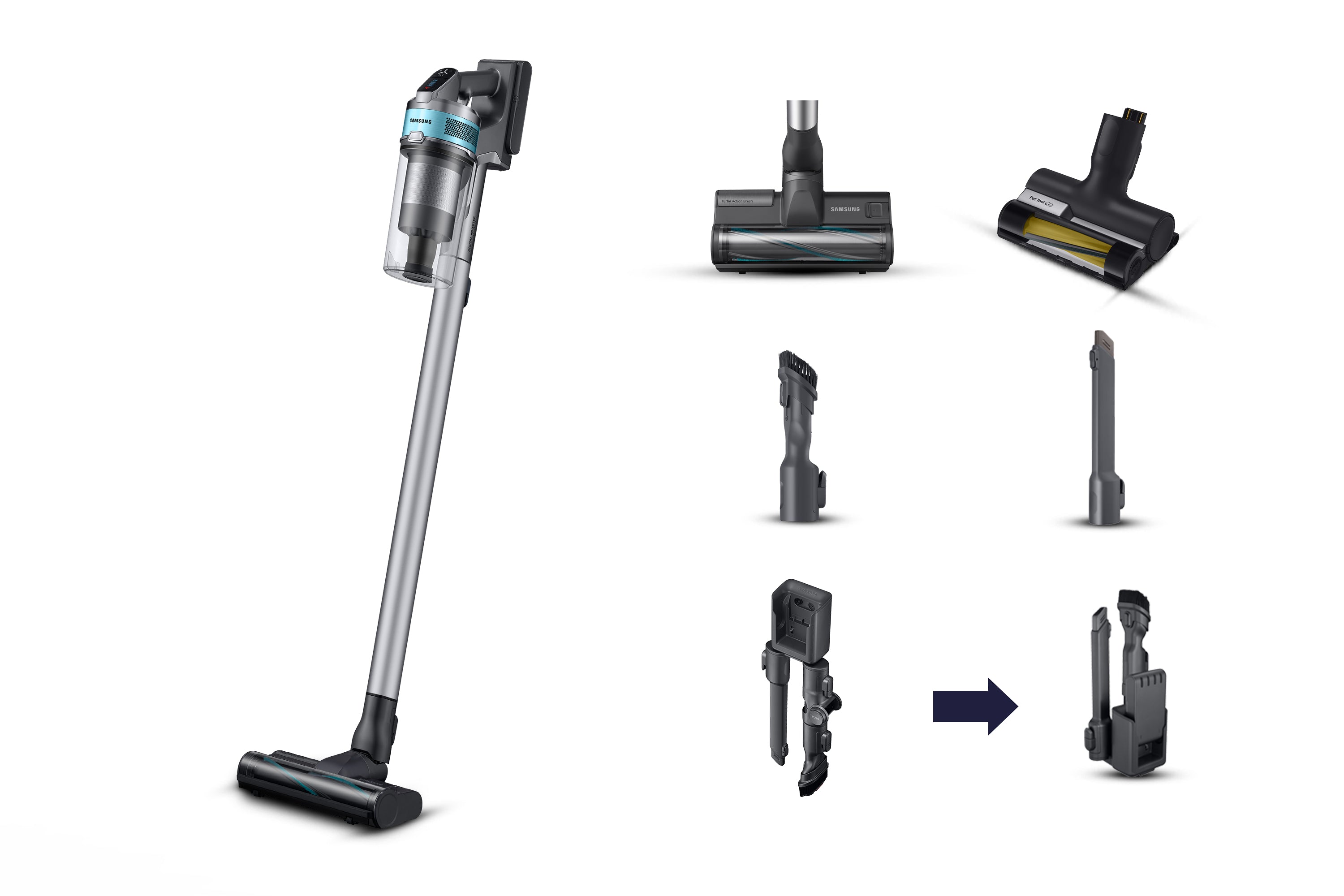 www.electricalstuff.se ElectricalStuff.se Samsung VS20B75AGR1 2-in-1 stick vacuum Batteri Torr Utan påse 550 W Svart, Mint