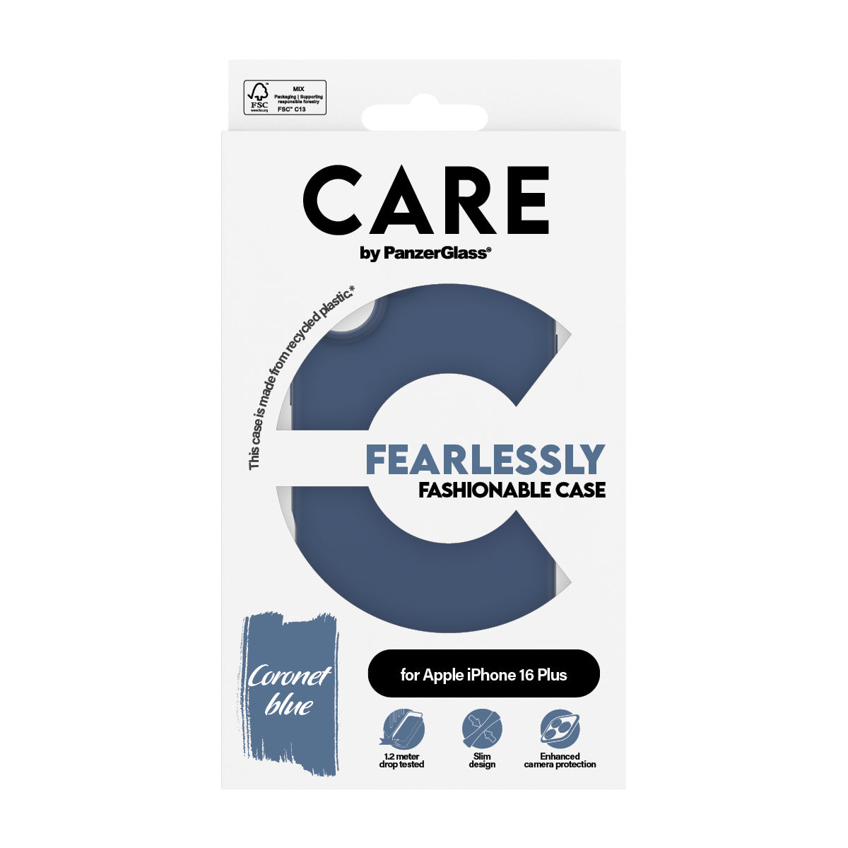 PanzerGlass CARE by PG Blue iPhone16 6.7 mobiltelefonfodral Omslag Transparent PanzerGlass 1403 5715685004650 Mobiltelefonf