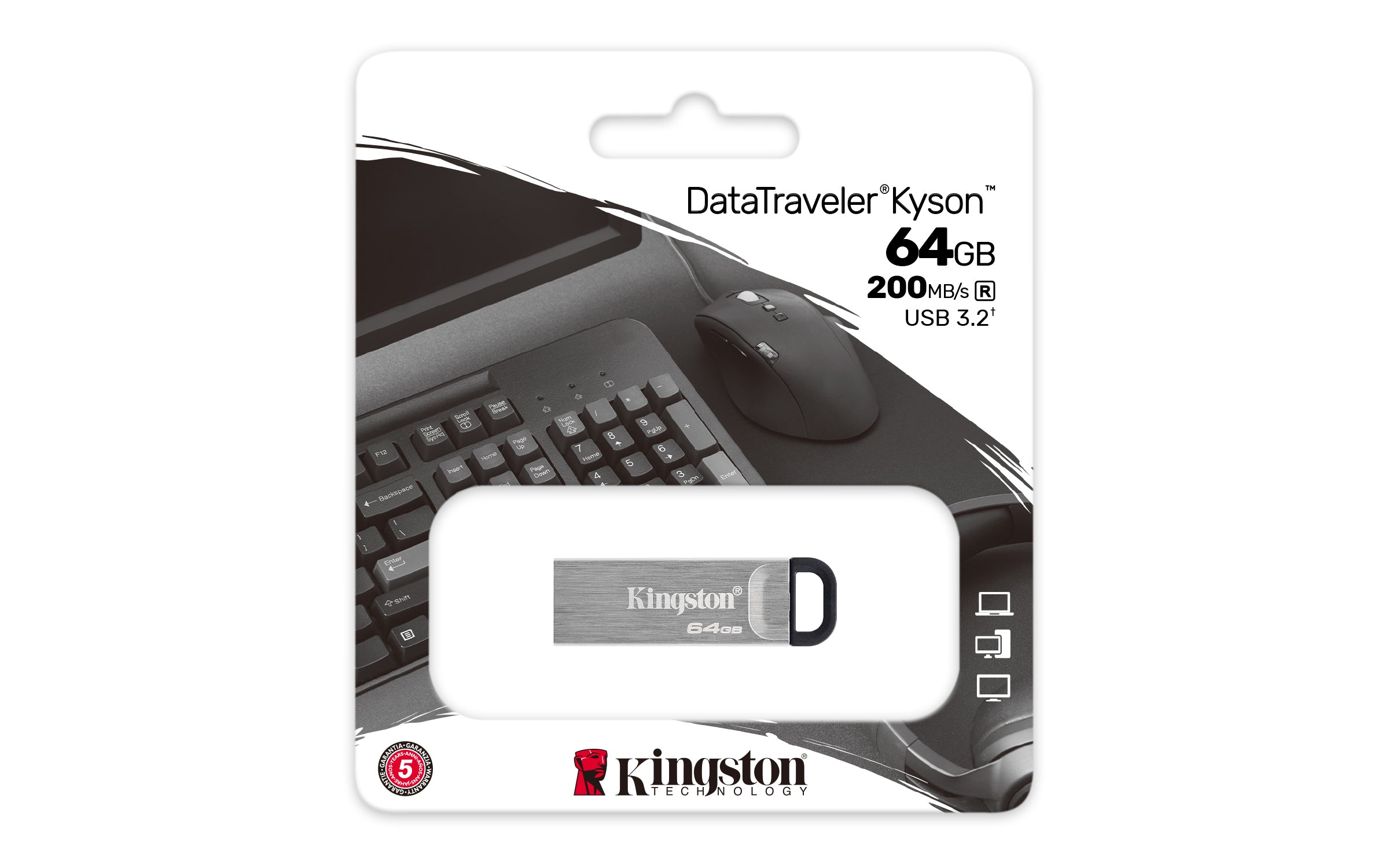 gston Technology DTKN/64GB 0740617309102|740617309102 USB-Sticka DataTraveler Kyson www.electricalstuff.se ElectricalStuff.