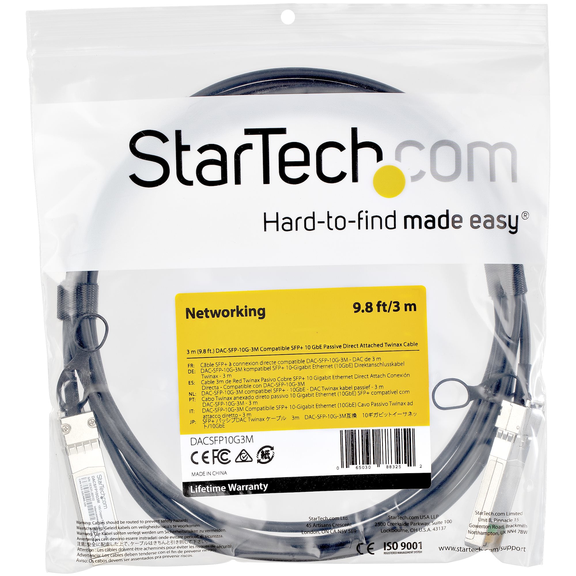 icalstuff.se ElectricalStuff.se StarTech.com Dell EMC DAC-SFP-10G-2M-kompatibel SFP+ twinaxkabel för direktanslutning - 3