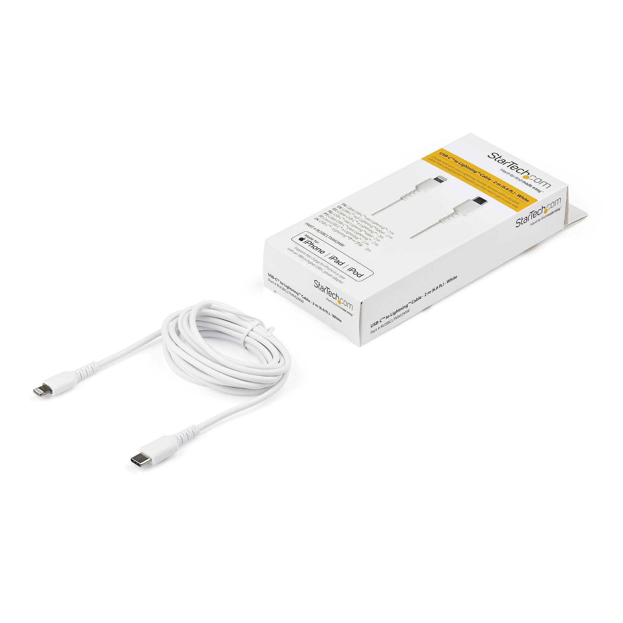 itt USB-C till Blixtkabel - Hård, tålig aramifiber USB typ A till Blixtladdare/synkron strömsladd - Apple MFi-certifierad iP