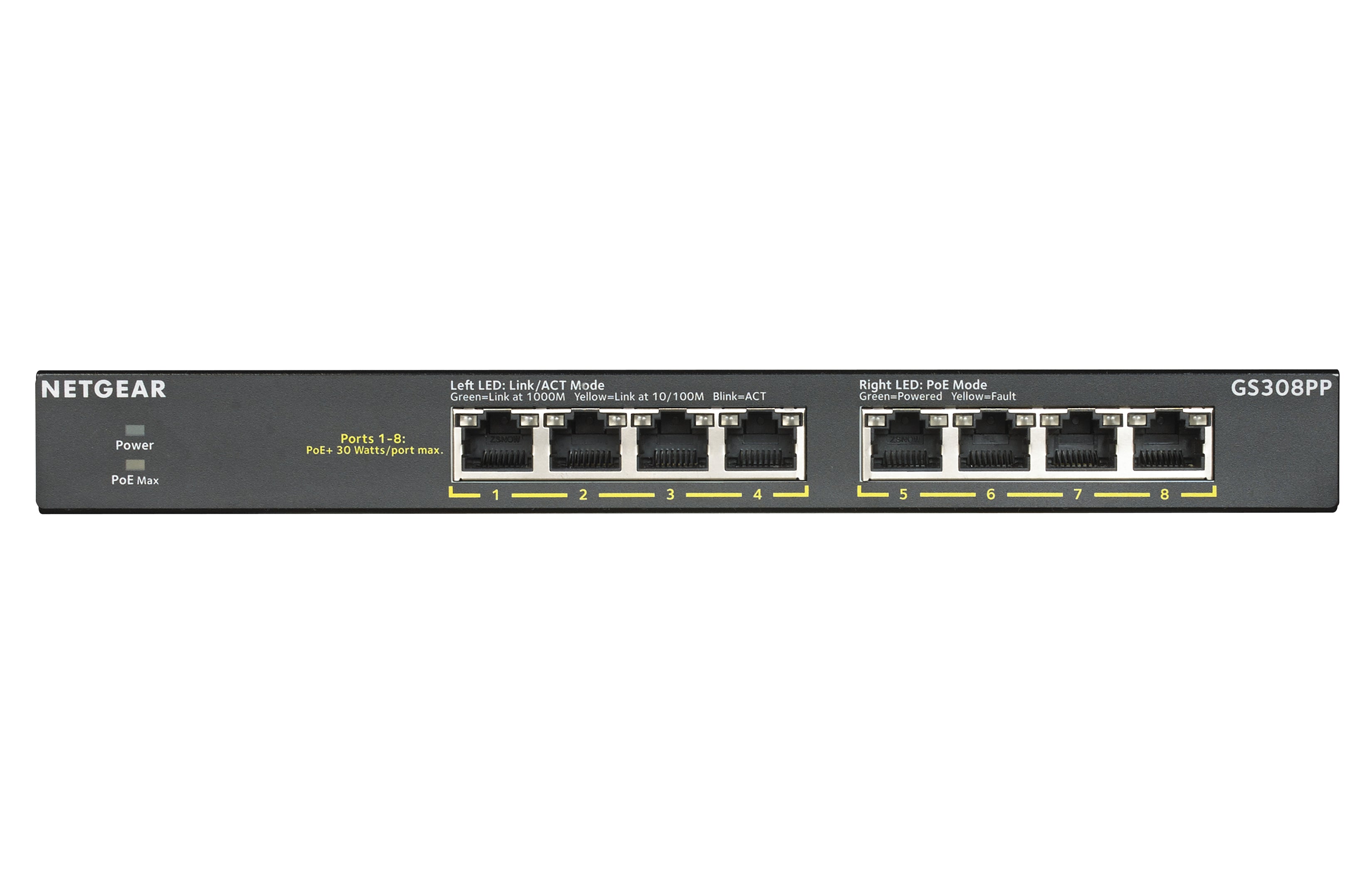 www.electricalstuff.se ElectricalStuff.se NETGEAR GS308PP Ohanterad Gigabit Ethernet (10/100/1000) Strömförsörjning via Et
