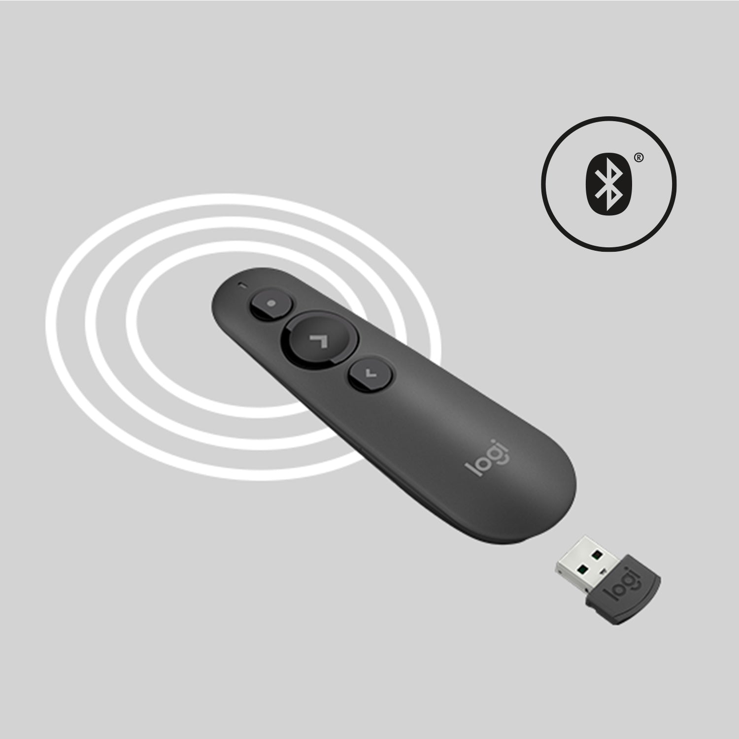 Logitech R500 trådlösa presentatörer Bluetooth/RF grafit Logitech 910-005843 5099206090828 Trådlösa Presentatörer R500
