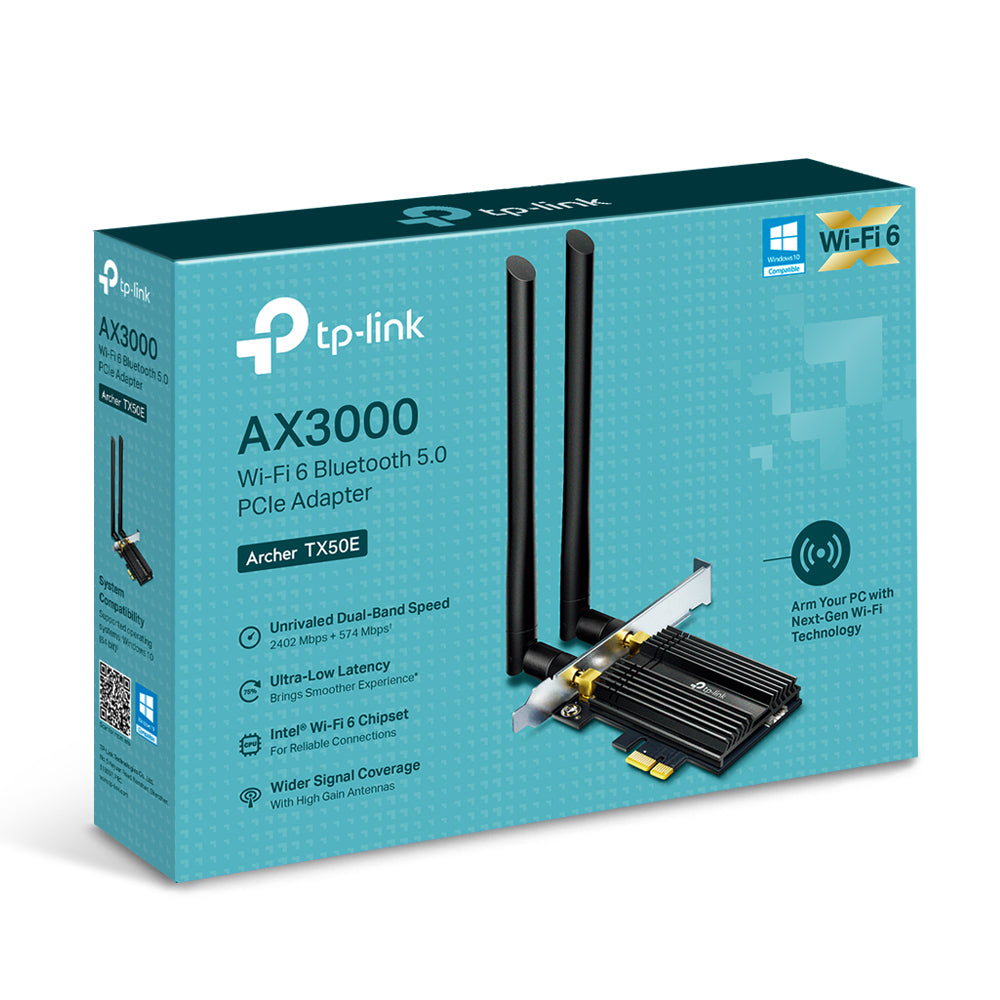 52867 Nätverkskort Archer TX50E www.electricalstuff.se ElectricalStuff.se TP-Link Archer TX50E WLAN / Bluetooth 2402 Mbi