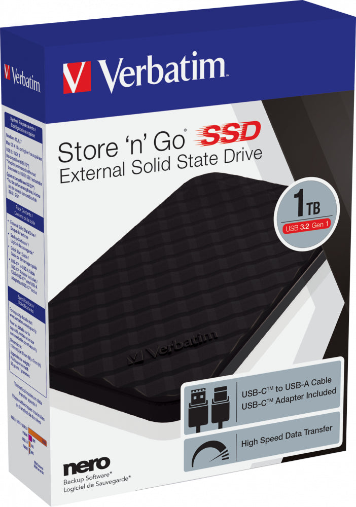 e 'n' Go www.electricalstuff.se ElectricalStuff.se Verbatim Store 'n' Go 1 TB USB Type-C 3.2 Gen 1 (3.1 Gen 1) Svart Verba