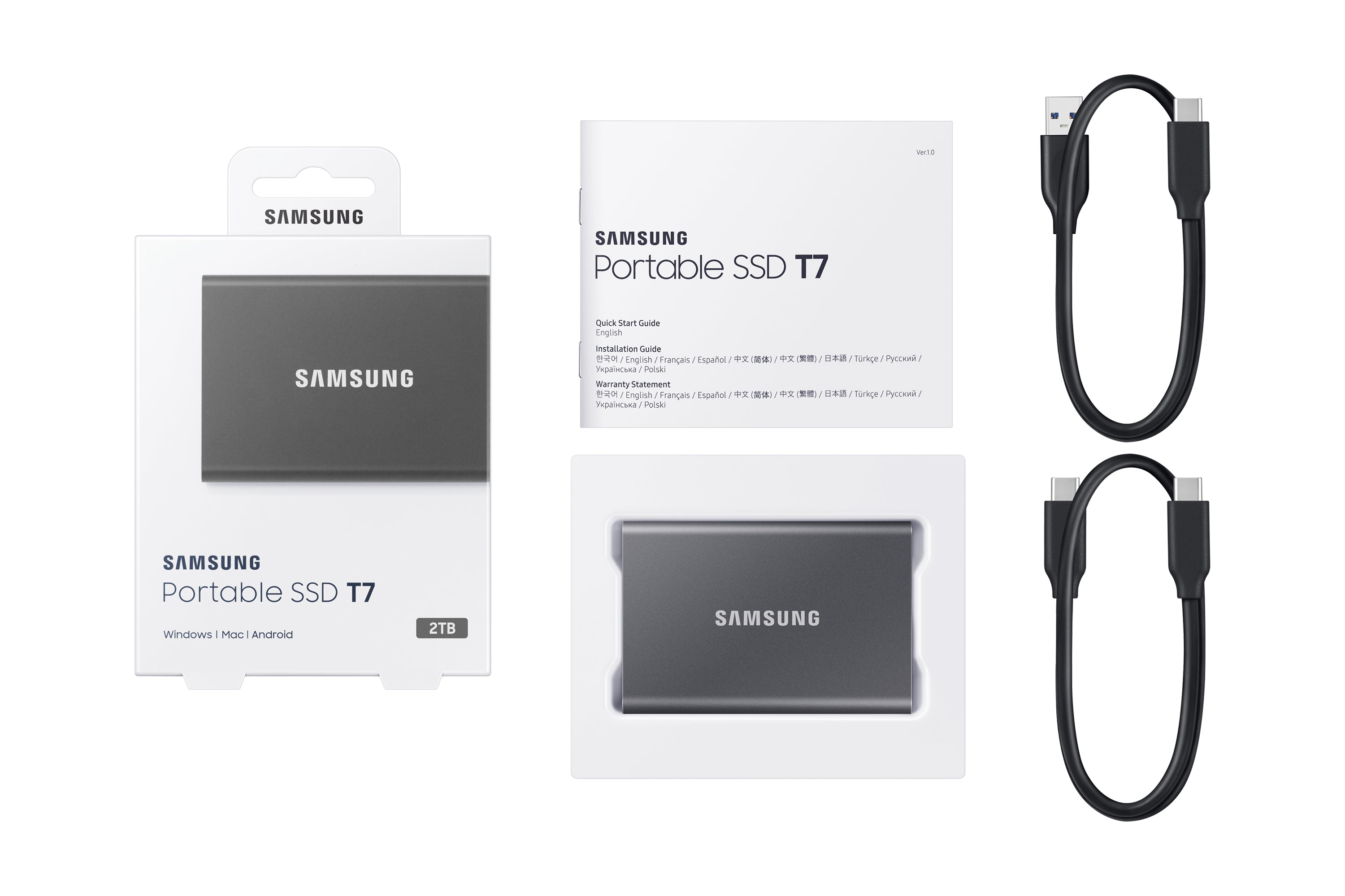 .2 Gen 2 (3.1 Gen 2) Grå Samsung MU-PC2T0T/WW 8806090312380|0887276396941|887276396941 Externa SSD-Hårddiskar Portable SSD